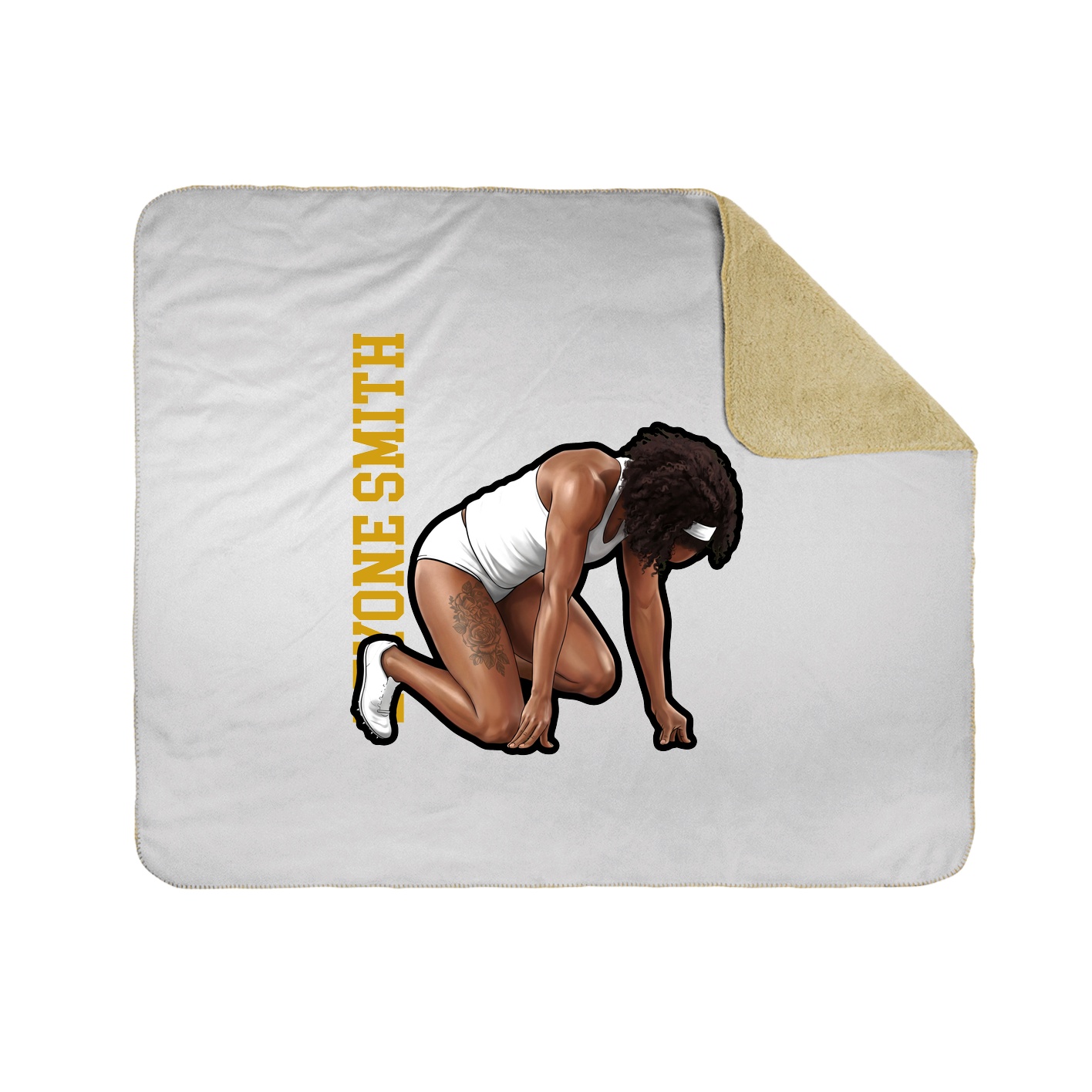 Throw Blanket — Name Vertical in White