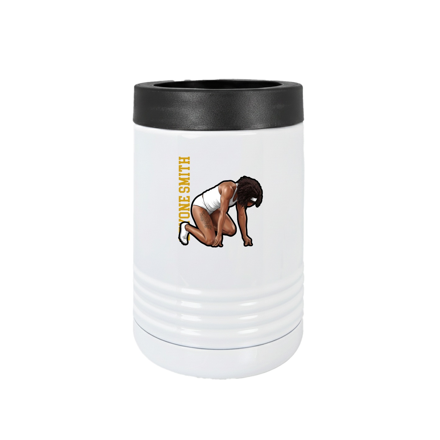 Beverage Holder — Name Vertical in White