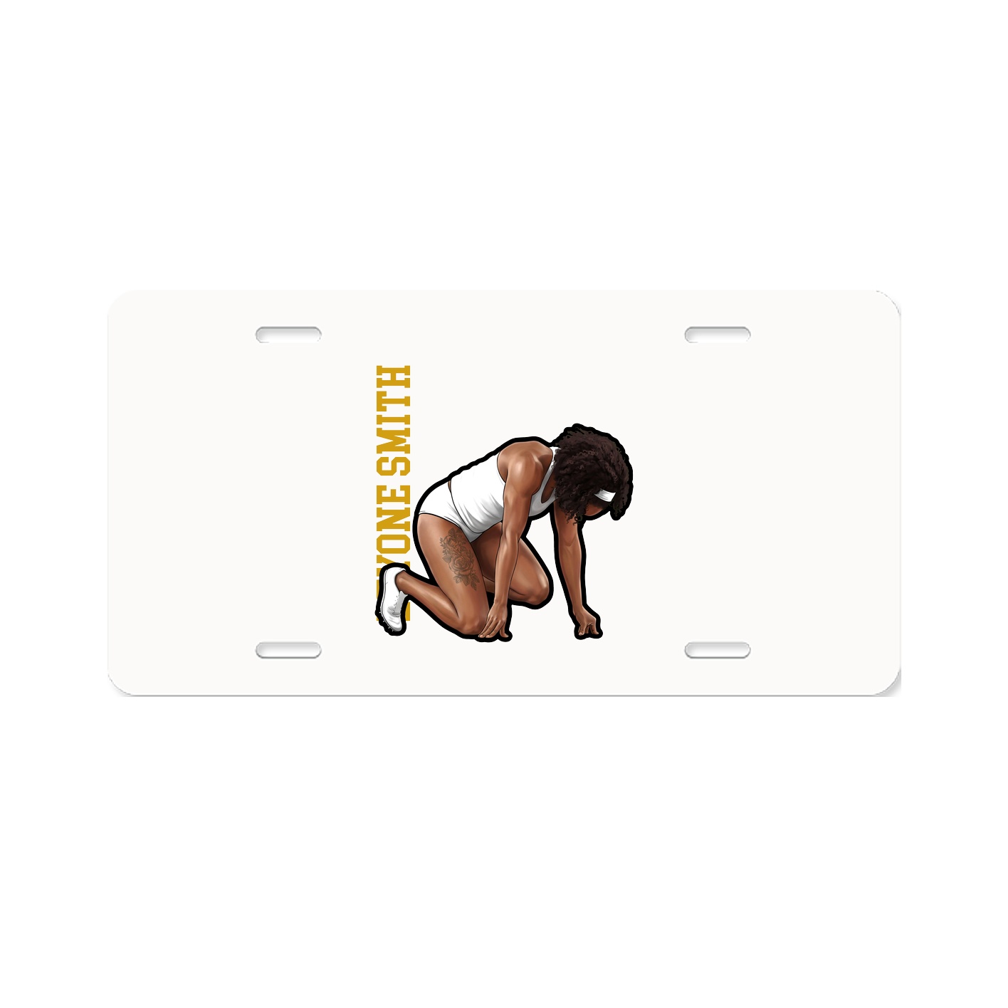 License Plate — Name Vertical in Classic