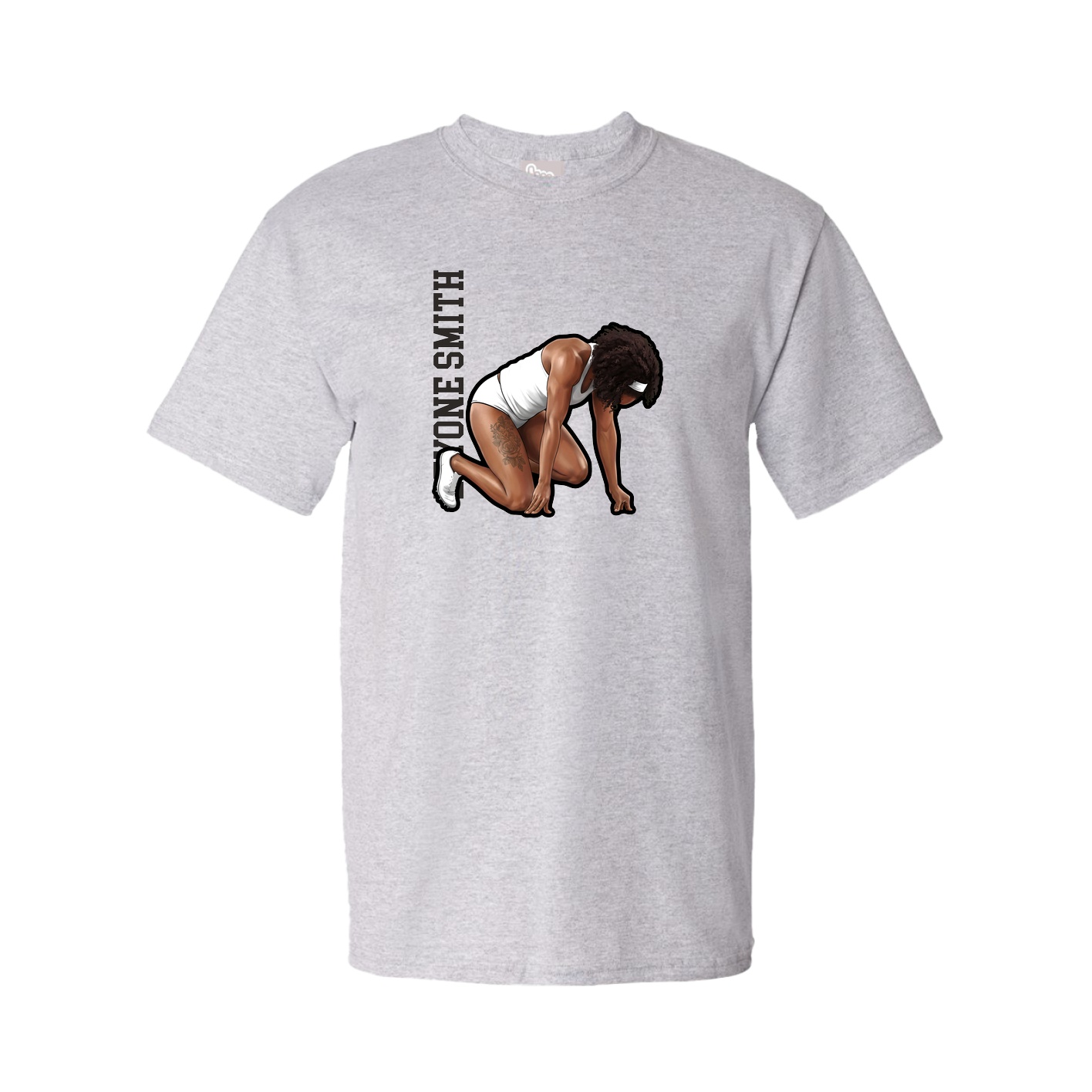 Tee — Name Vertical in Grey