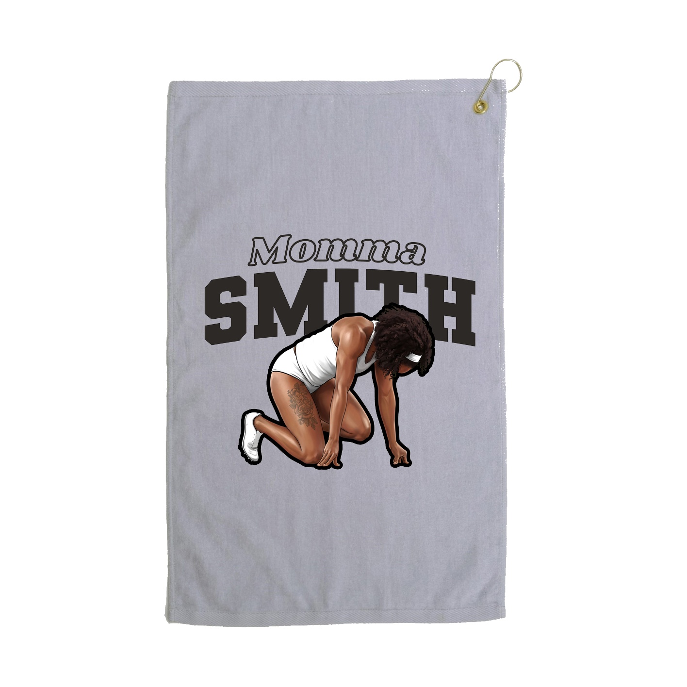 Golf Towel — Mothers Day Block in Grey