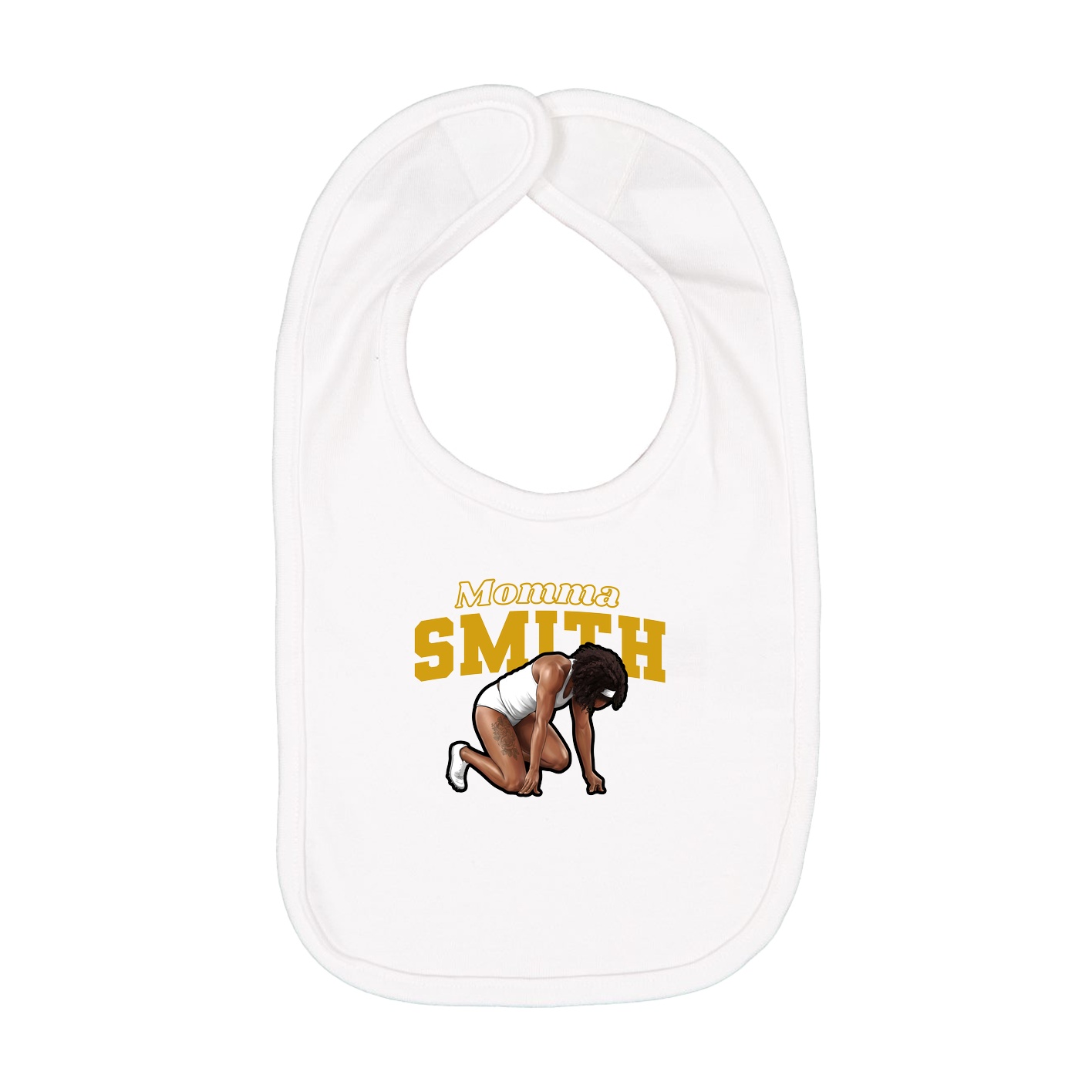 Infant Bib — Mothers Day Block in White