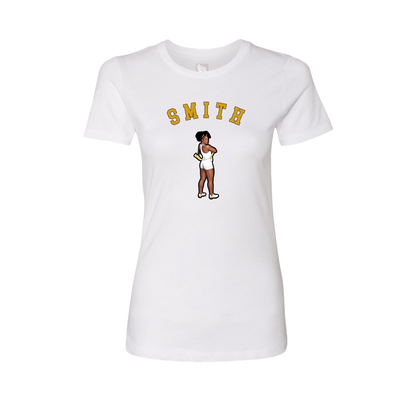 Fitted Women's Tee — Shirsey Arch in White