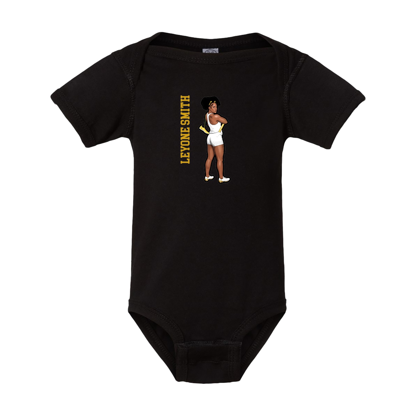 Baby Onesie — Name Vertical in Black