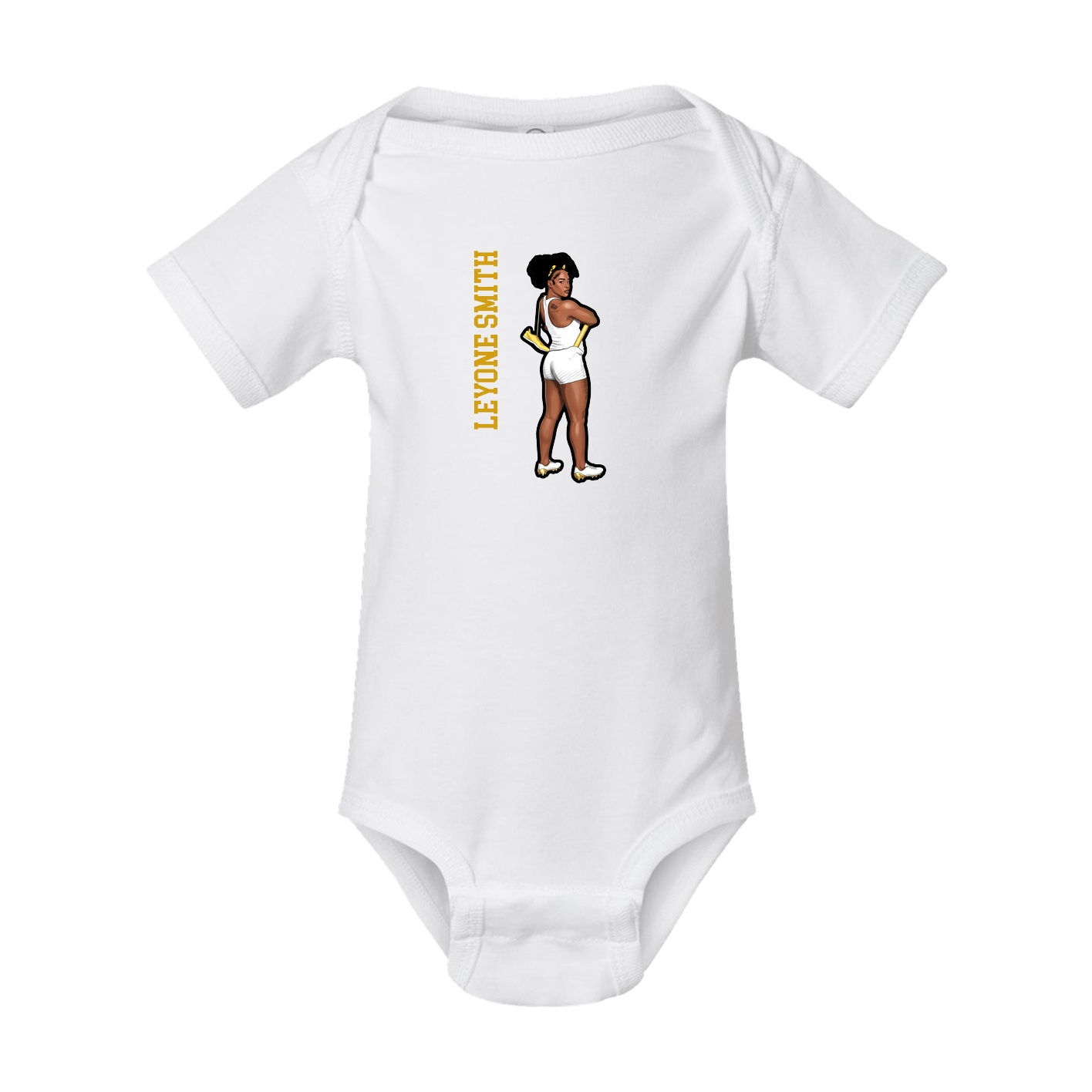 Baby Onesie — Name Vertical in White