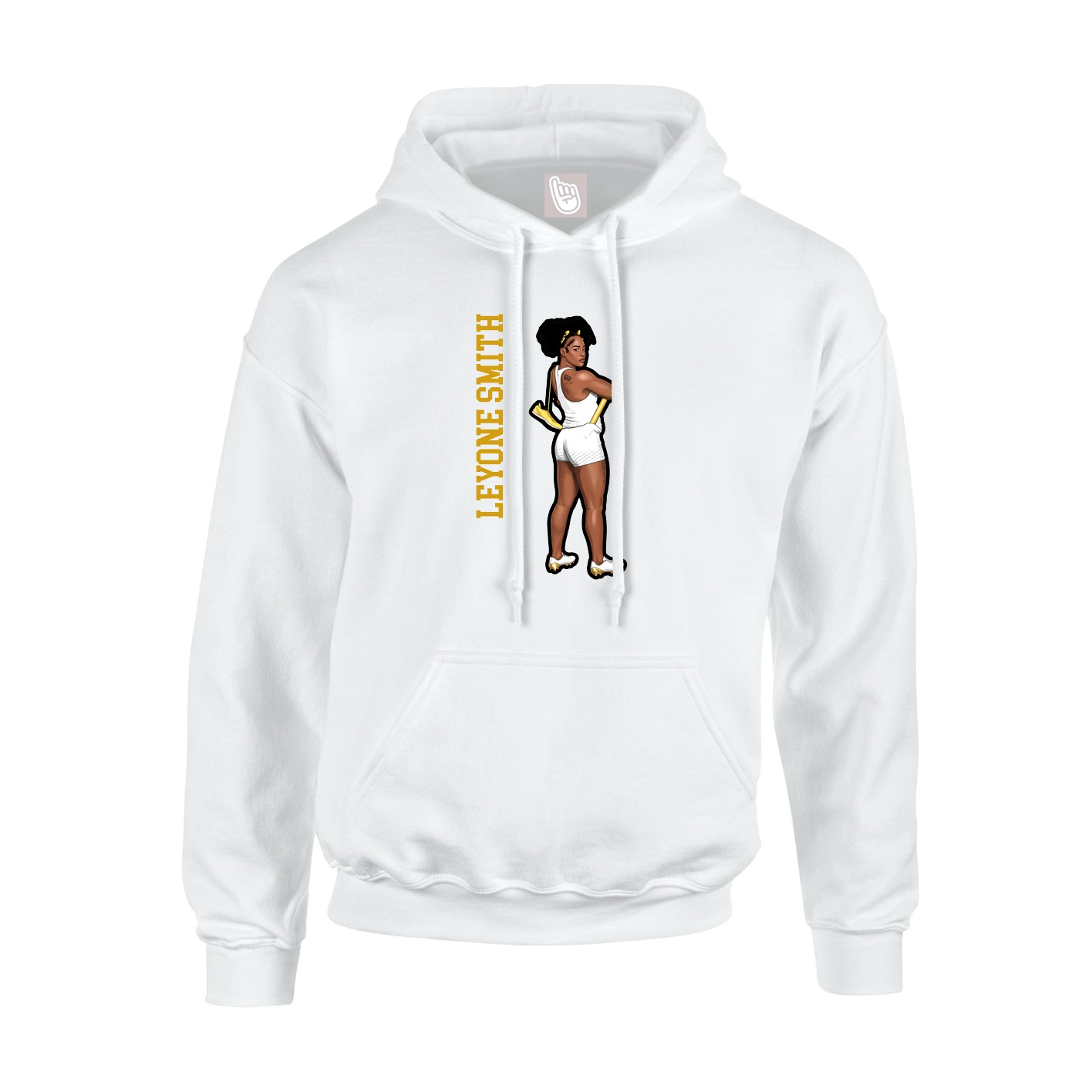 Hoodie — Name Vertical in White
