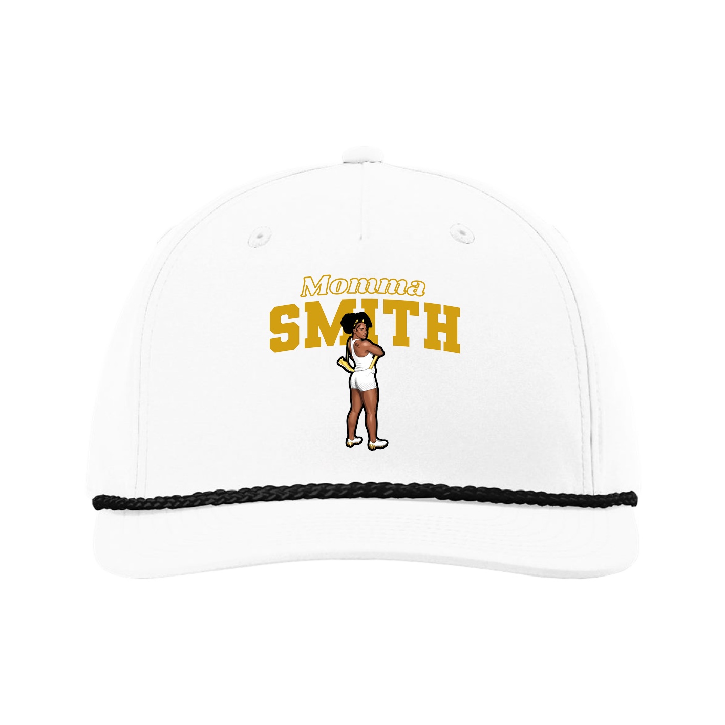 Five-Panel Classic Rope Cap — Mothers Day Block in White