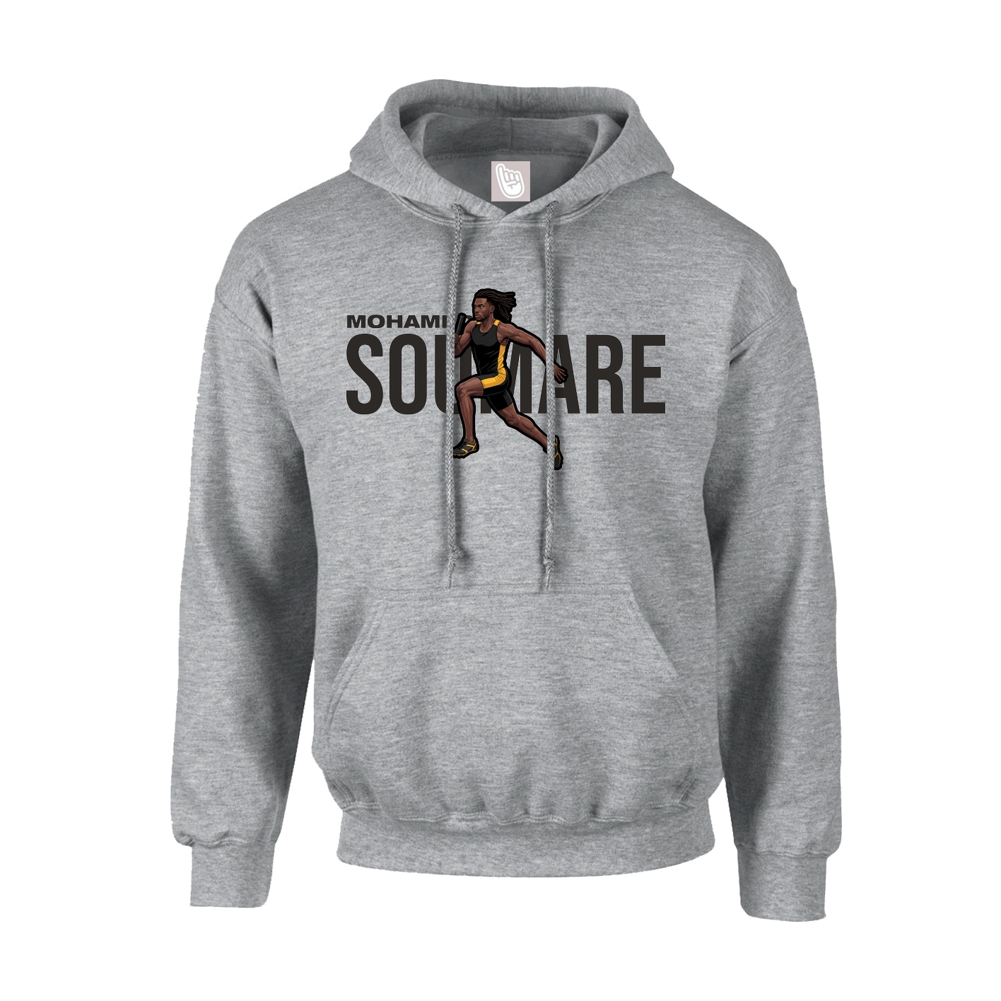 Youth Hoodie — Player Name in Grey