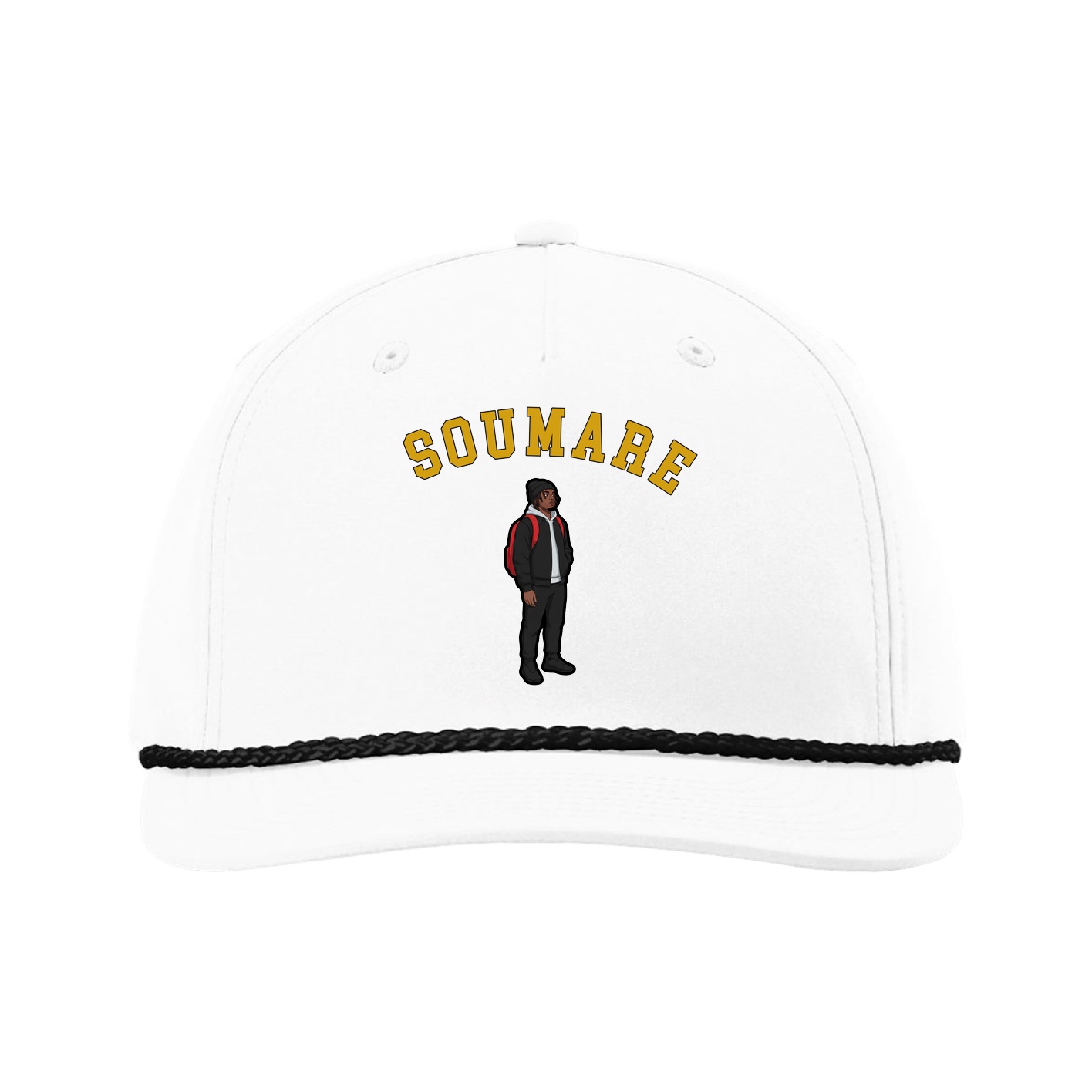 Five-Panel Classic Rope Cap — Shirsey Arch in White