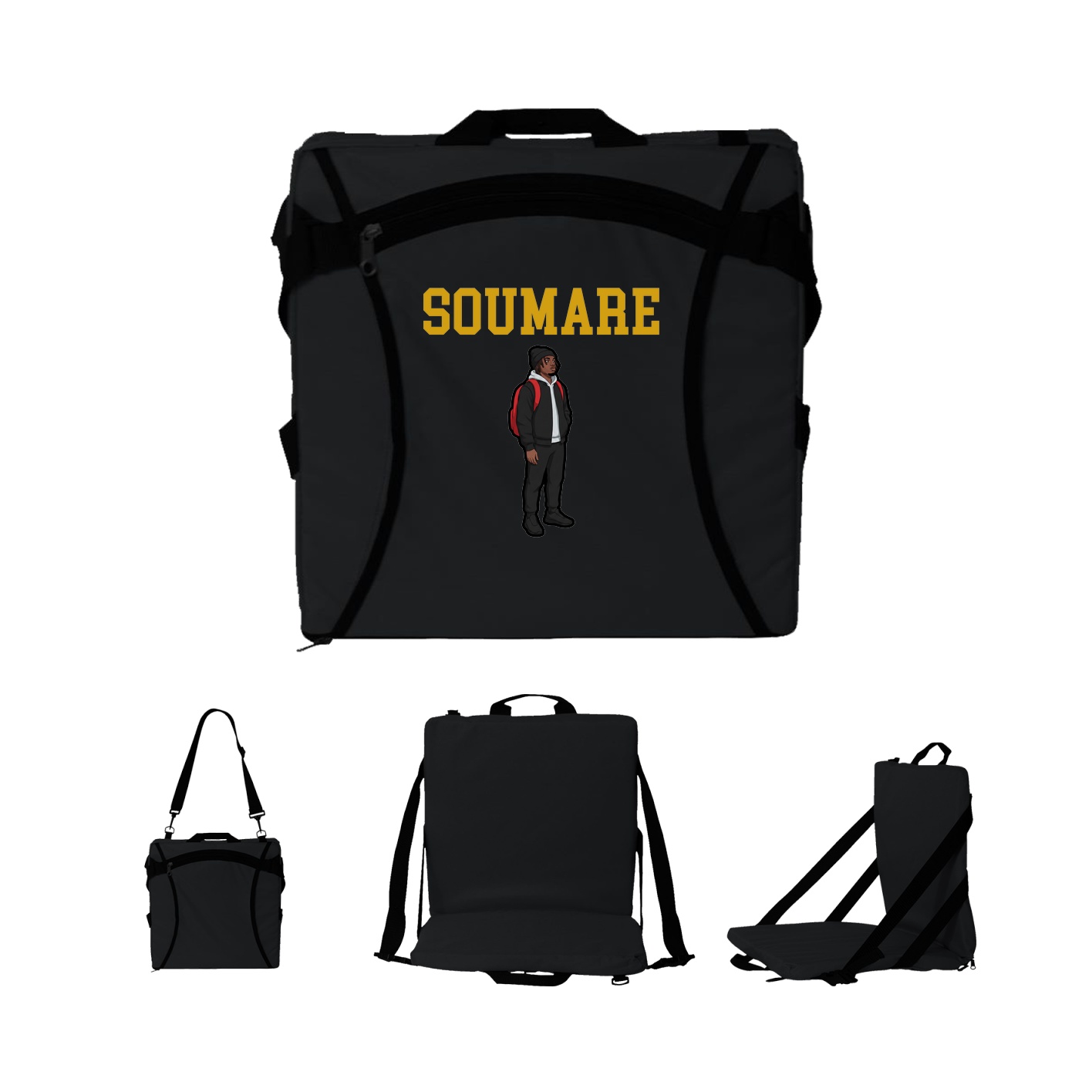 Folding Stadium Seat — Shirsey in Black