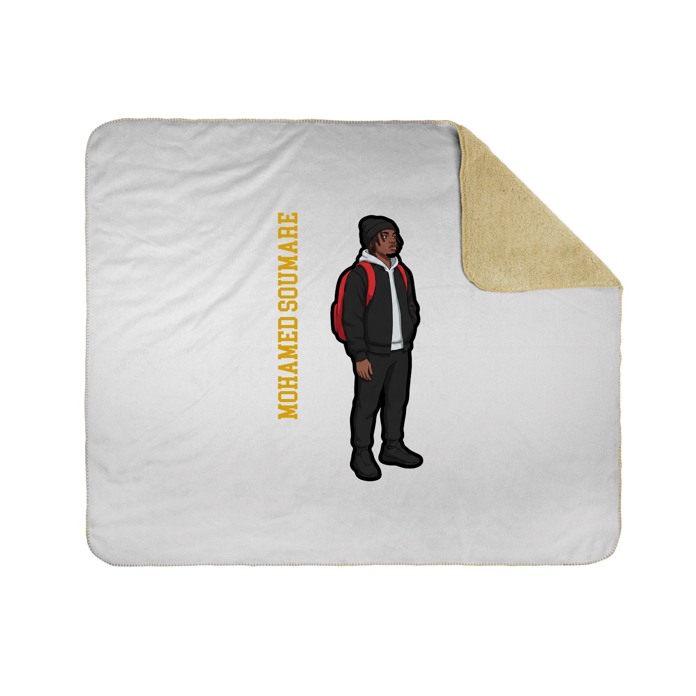 Throw Blanket — Name Vertical in White