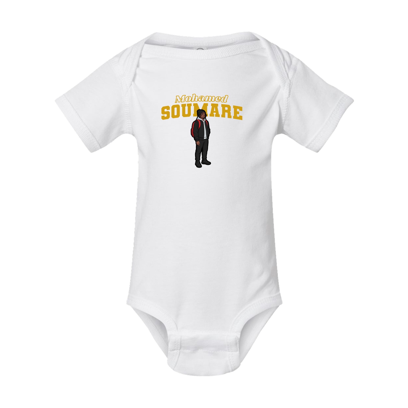 Baby Onesie — Name Arch in White