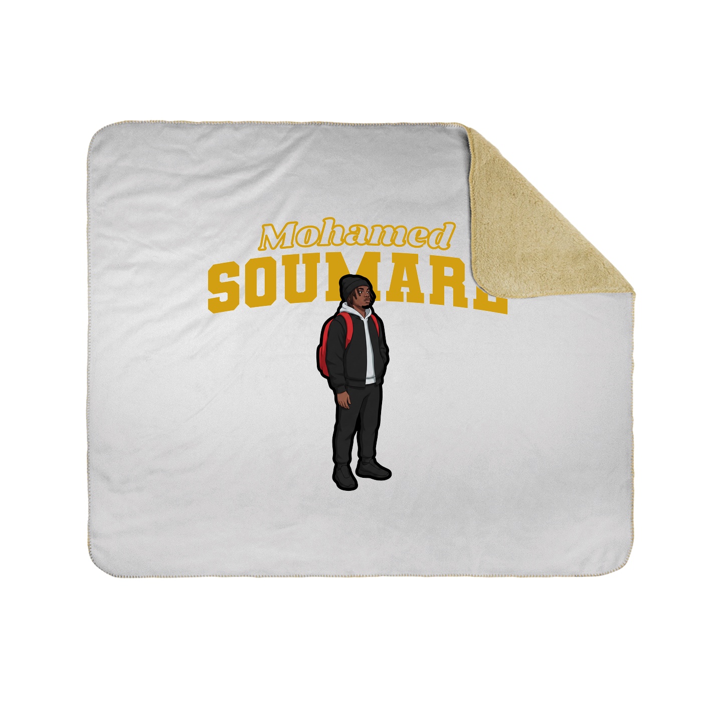 Throw Blanket — Name Arch in White