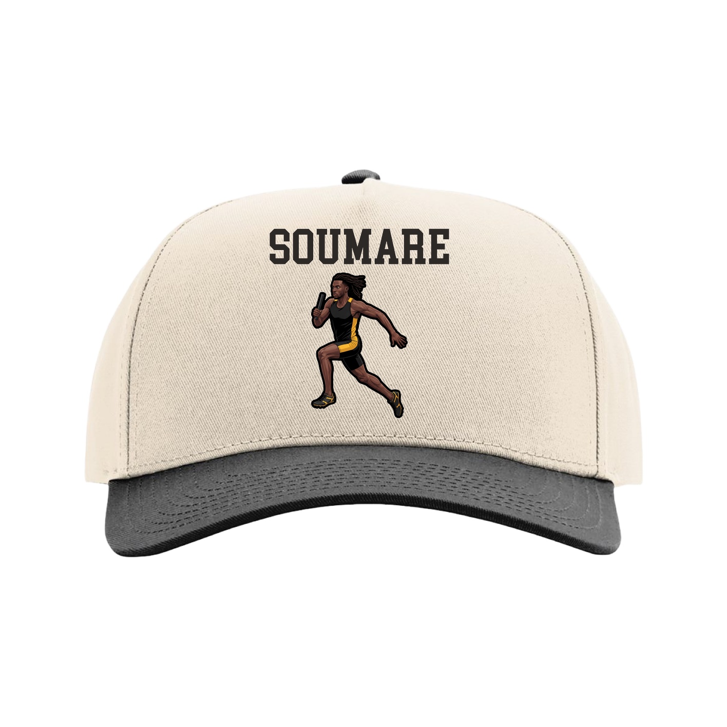 Full Fabric Five-Panel Champ Cap — Shirsey in Cream/Black
