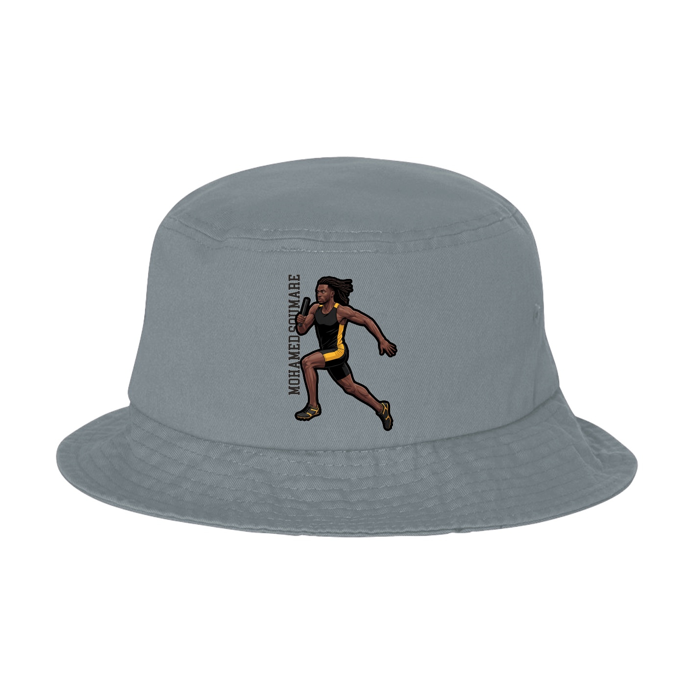 Bucket Cap — Name Vertical in Grey