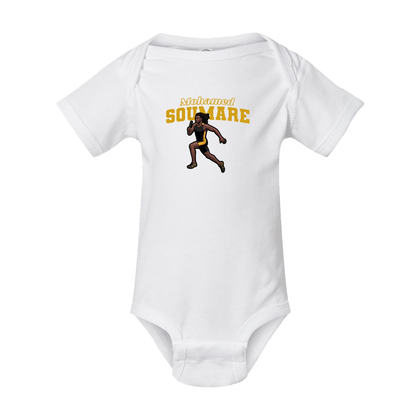 Baby Onesie — Name Arch in White