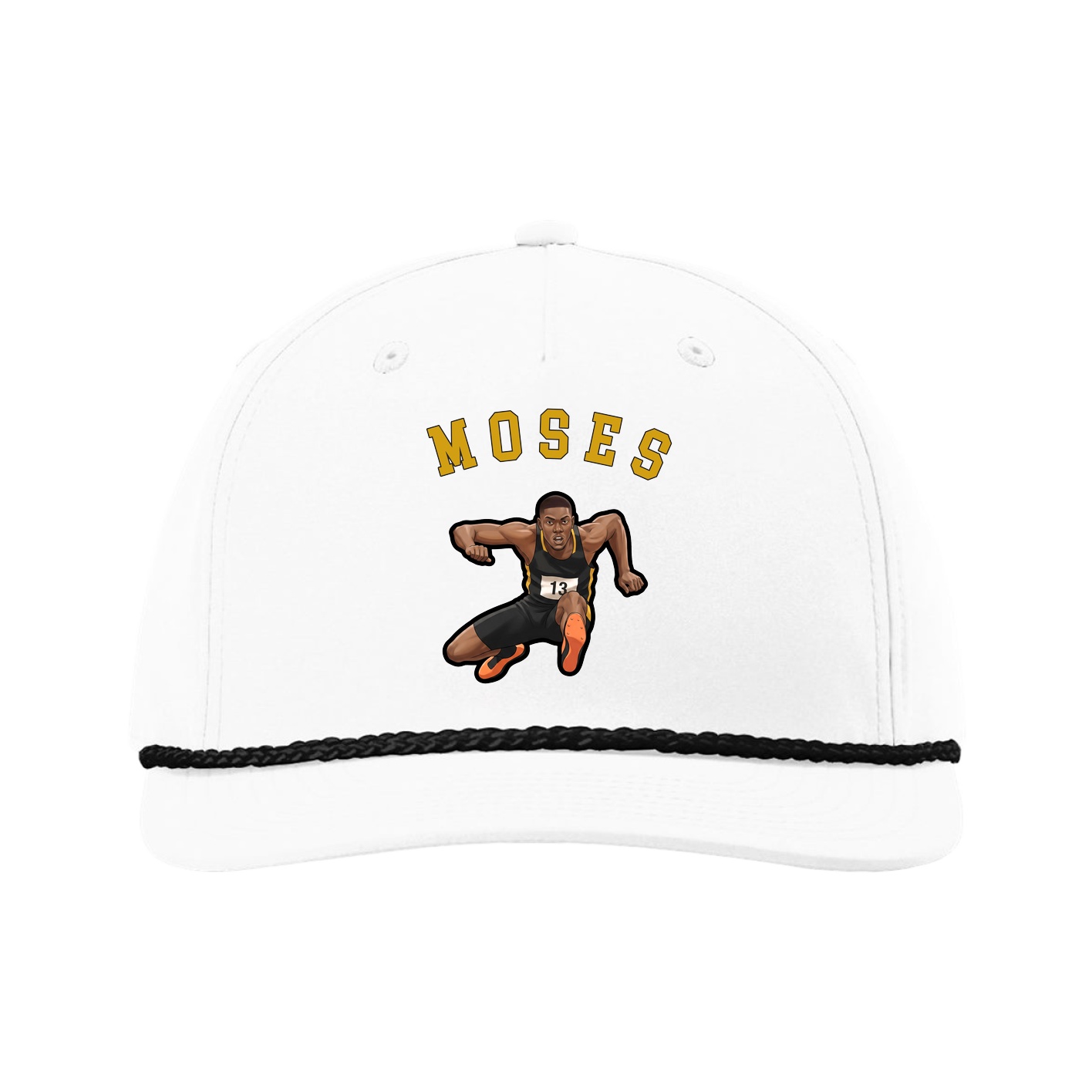 Five-Panel Classic Rope Cap — Shirsey Arch in White