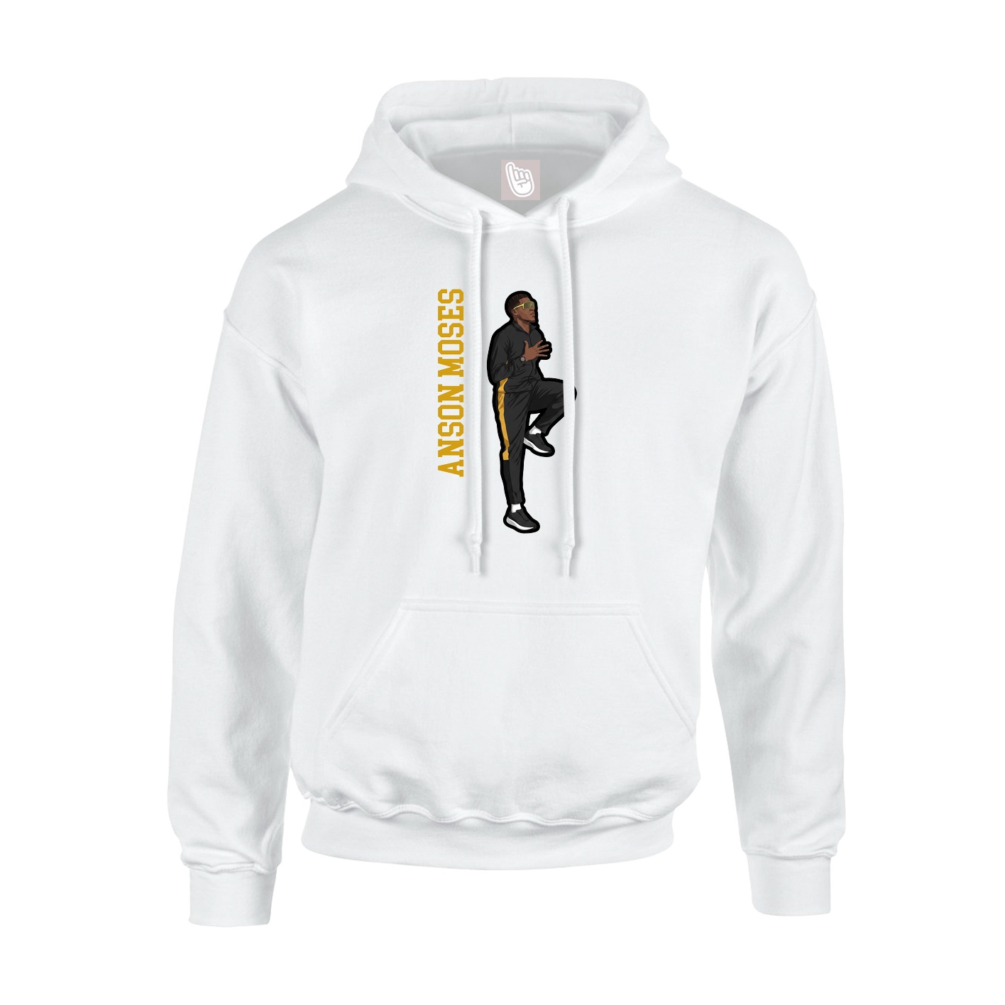 Hoodie — Name Vertical in White