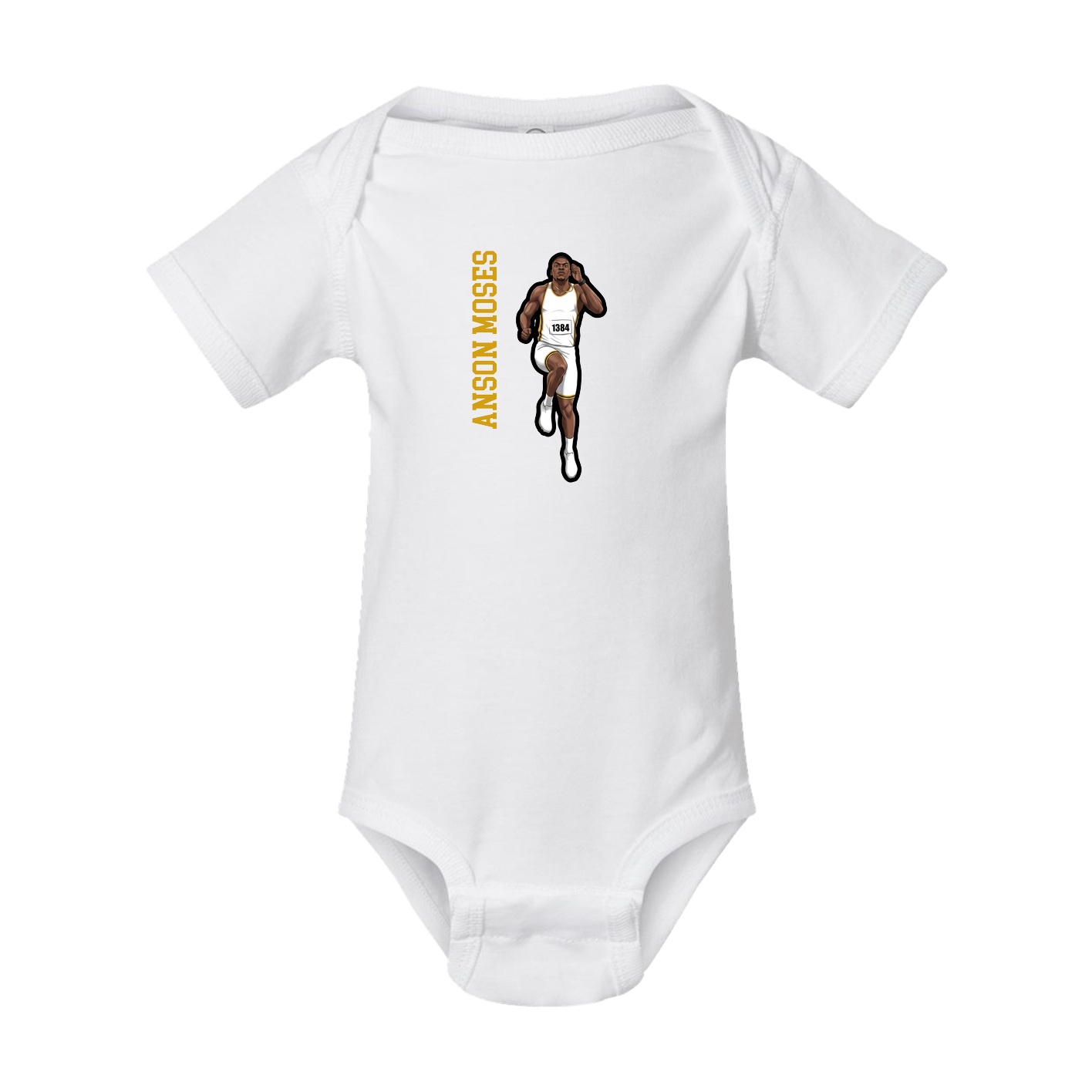 Baby Onesie — Name Vertical in White