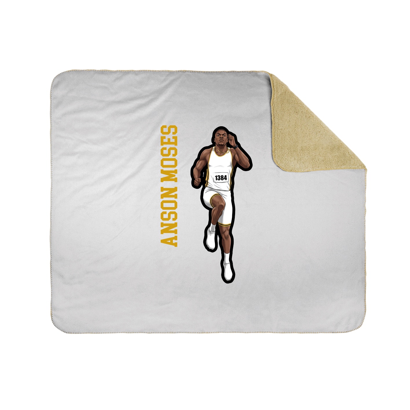 Throw Blanket — Name Vertical in White