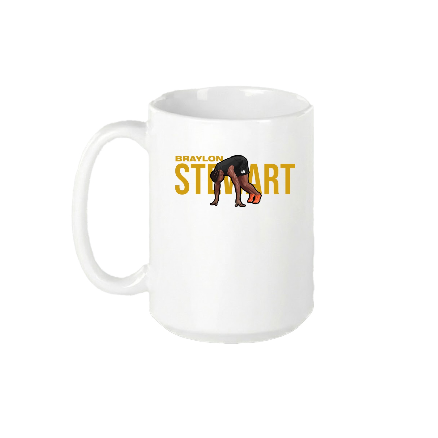 15oz Coffee Mug — Player Name in White