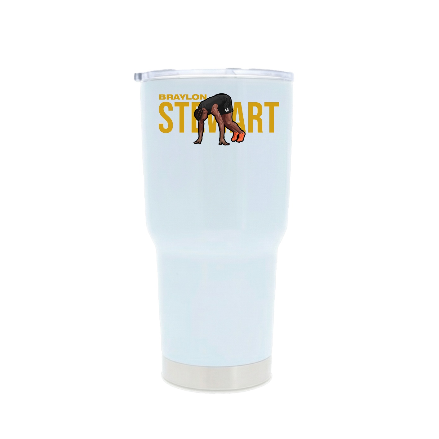 30oz Stainless Steel Tumbler — Player Name in White