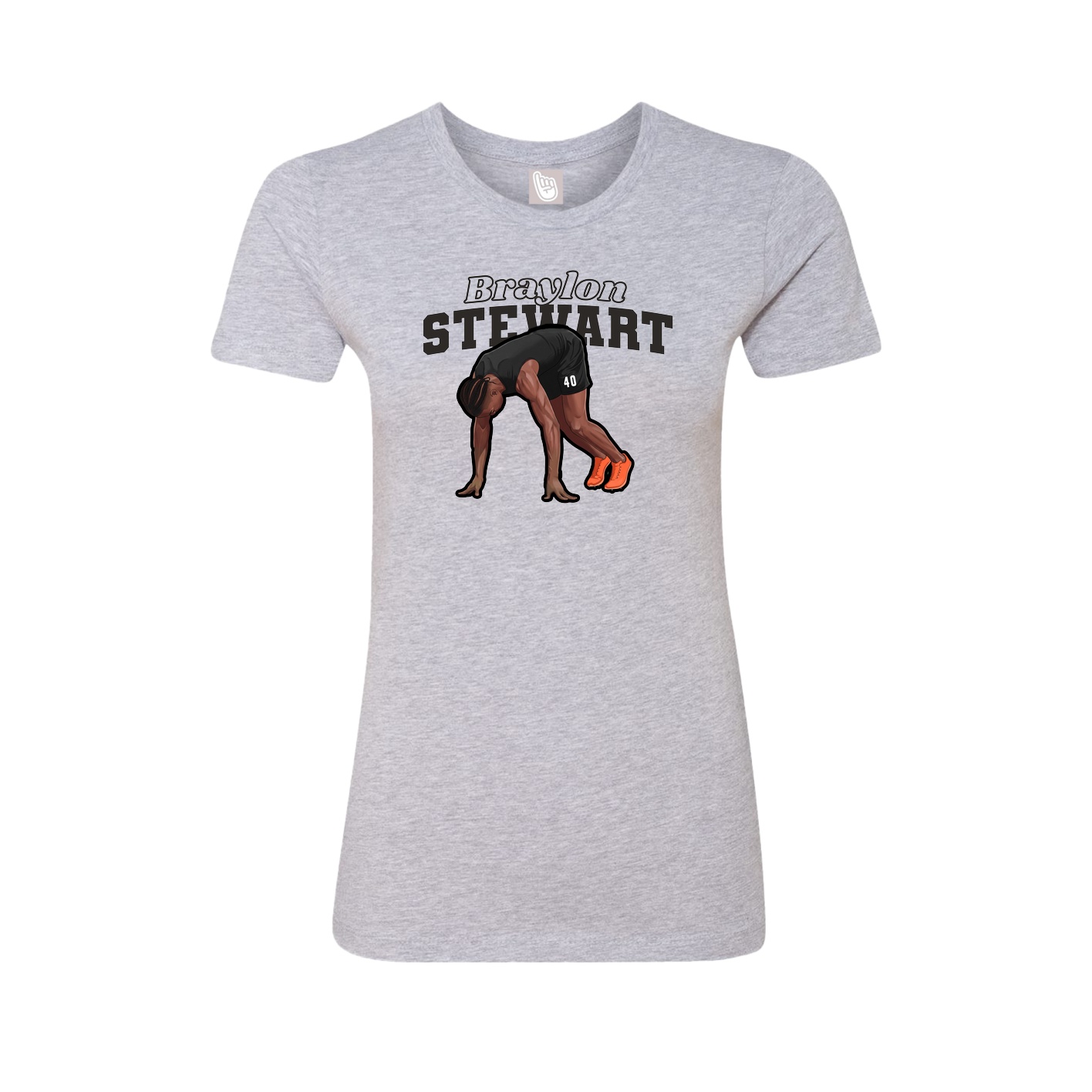 Womens Tee — Name Arch in Grey