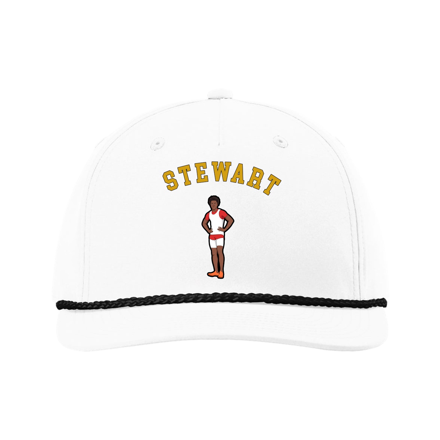 Five-Panel Classic Rope Cap — Shirsey Arch in White