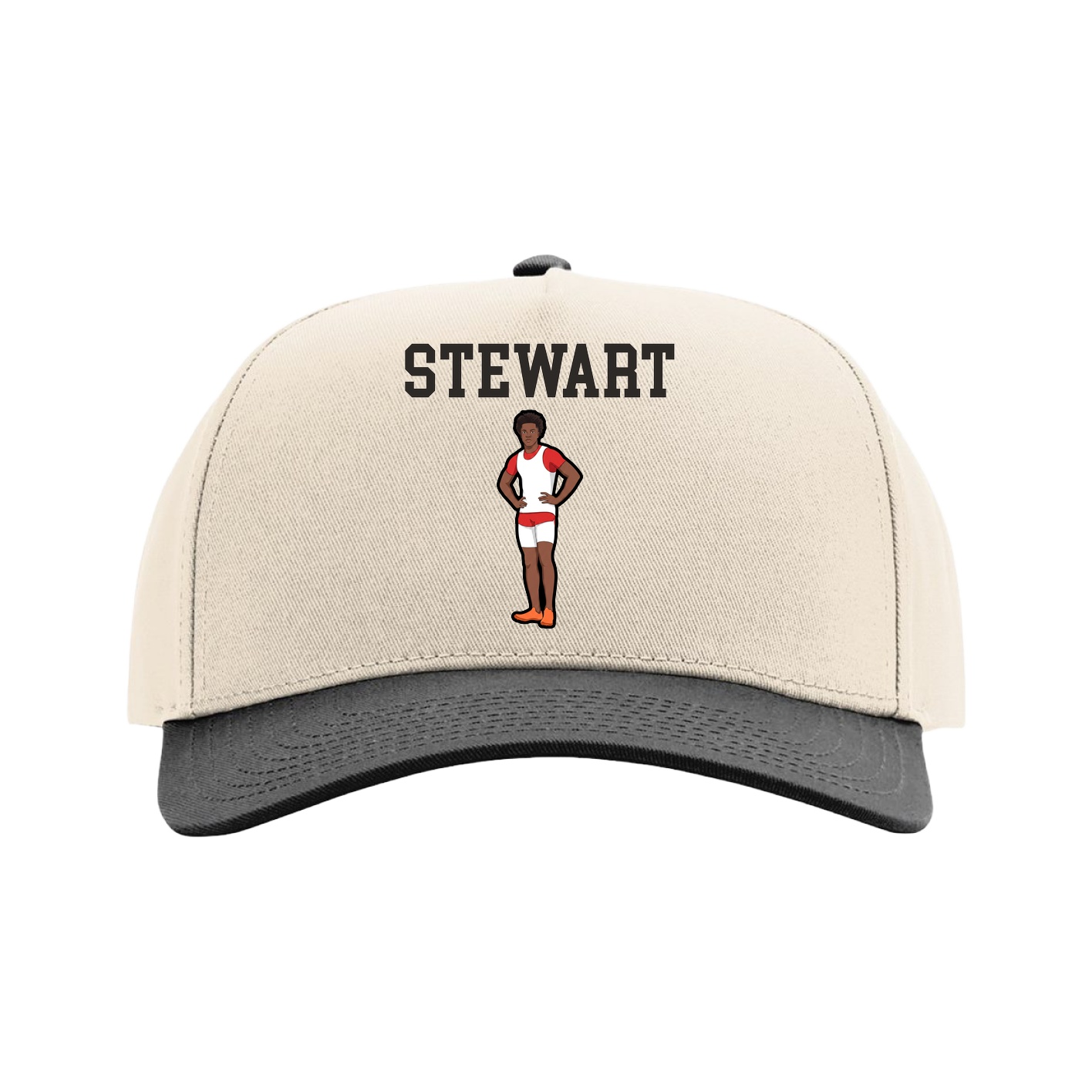 Full Fabric Five-Panel Champ Cap — Shirsey in Cream/Black