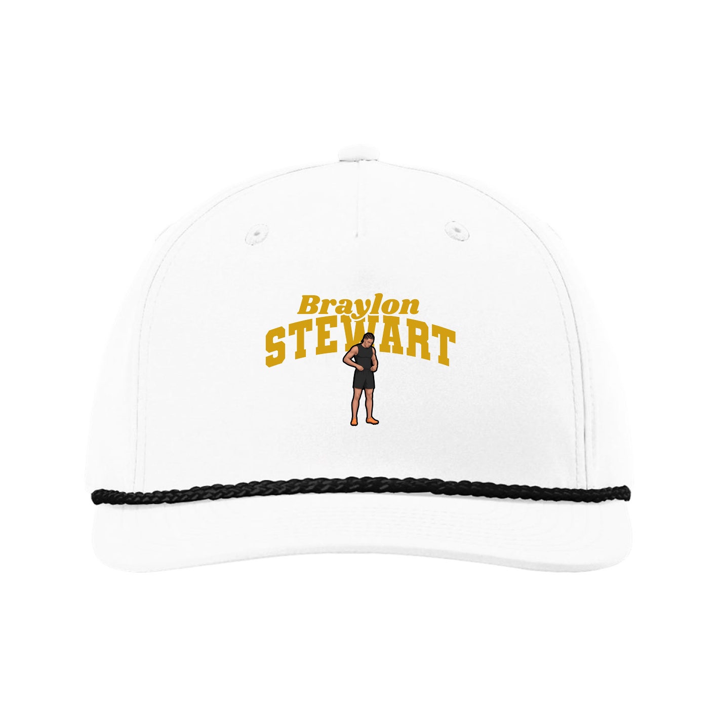 Five-Panel Classic Rope Cap — Signature Arch in White
