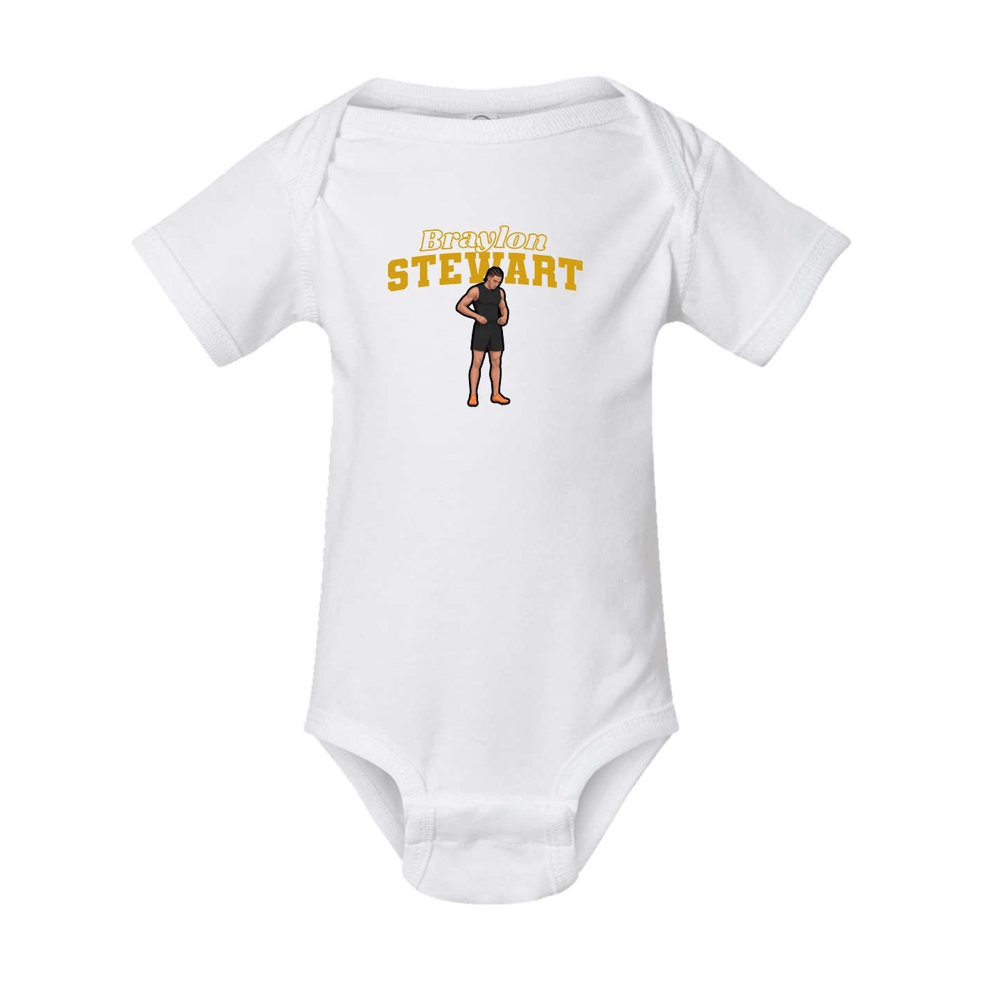 Baby Onesie — Name Arch in White