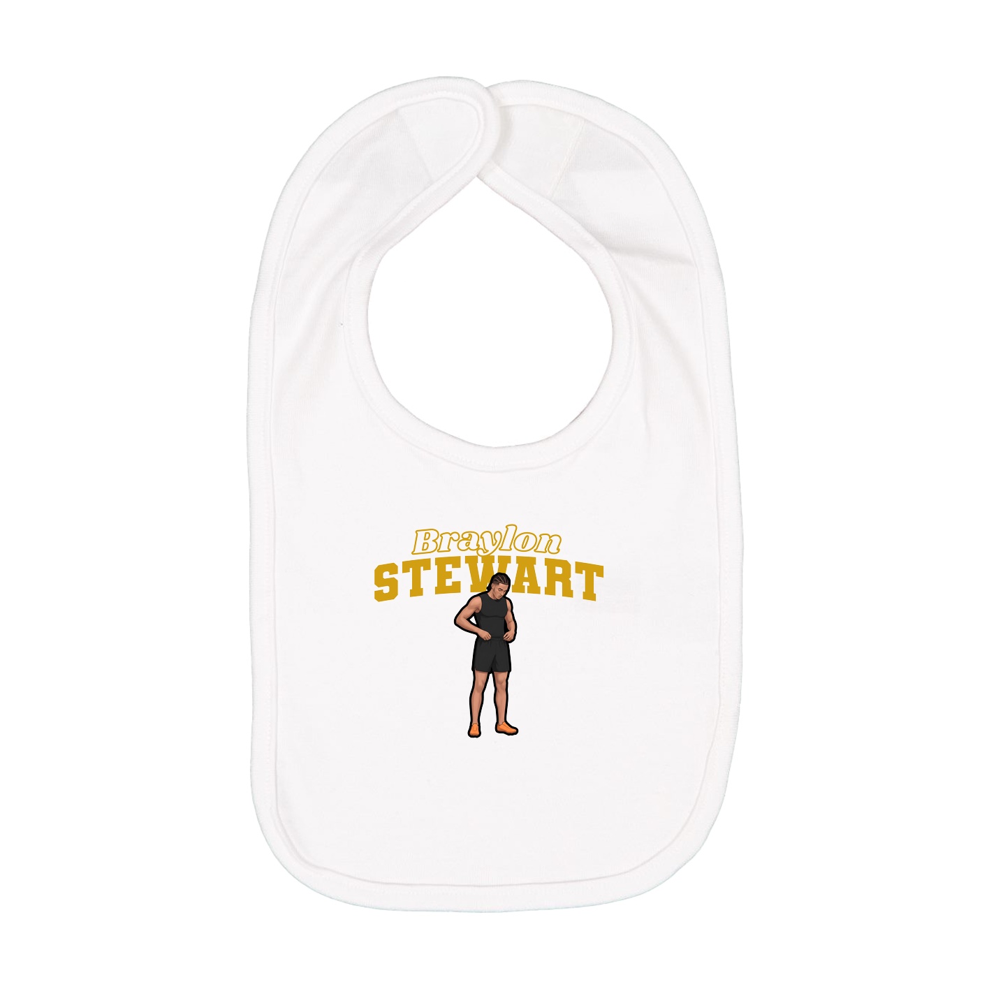 Infant Bib — Name Arch in White