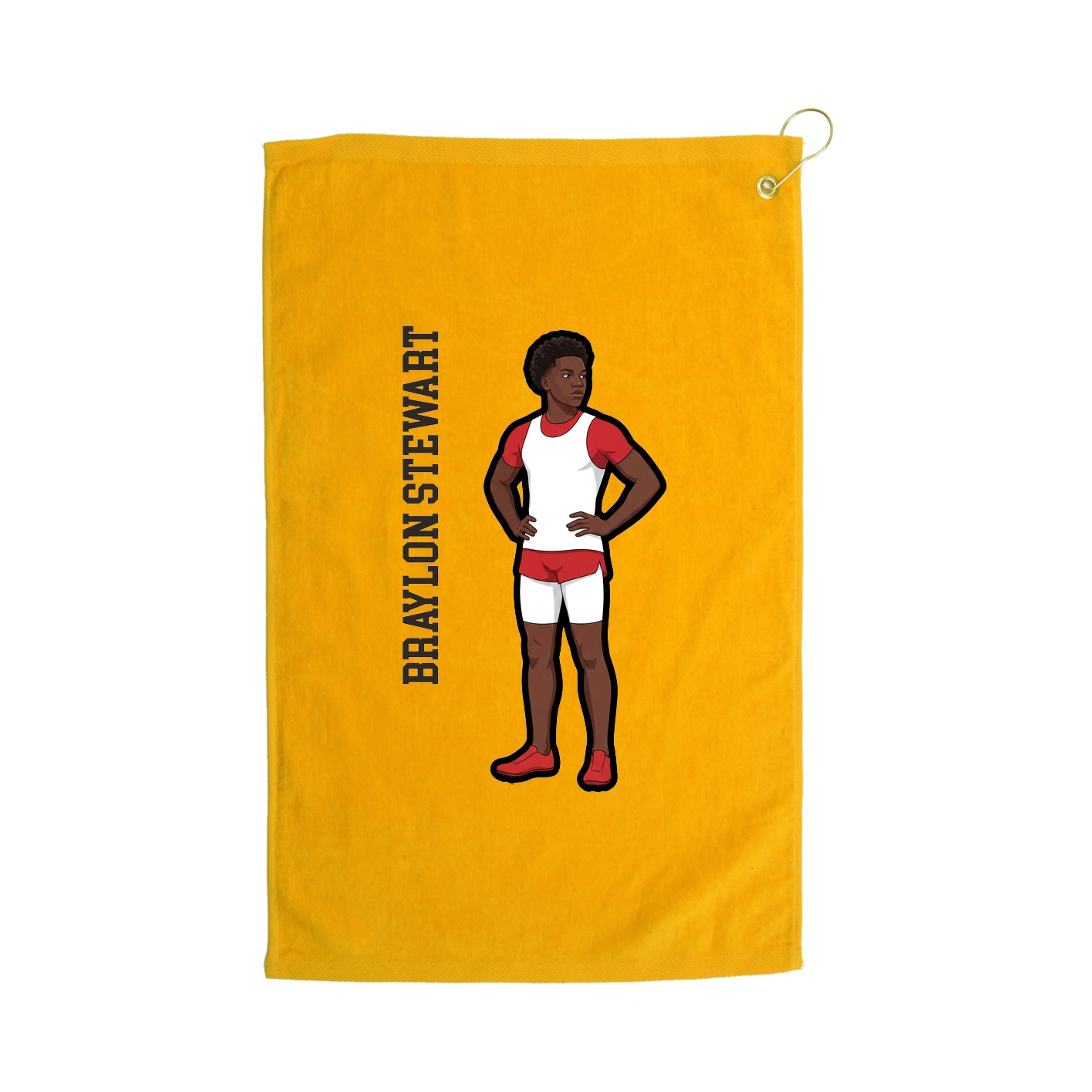 Golf Towel — Name Vertical in Gold