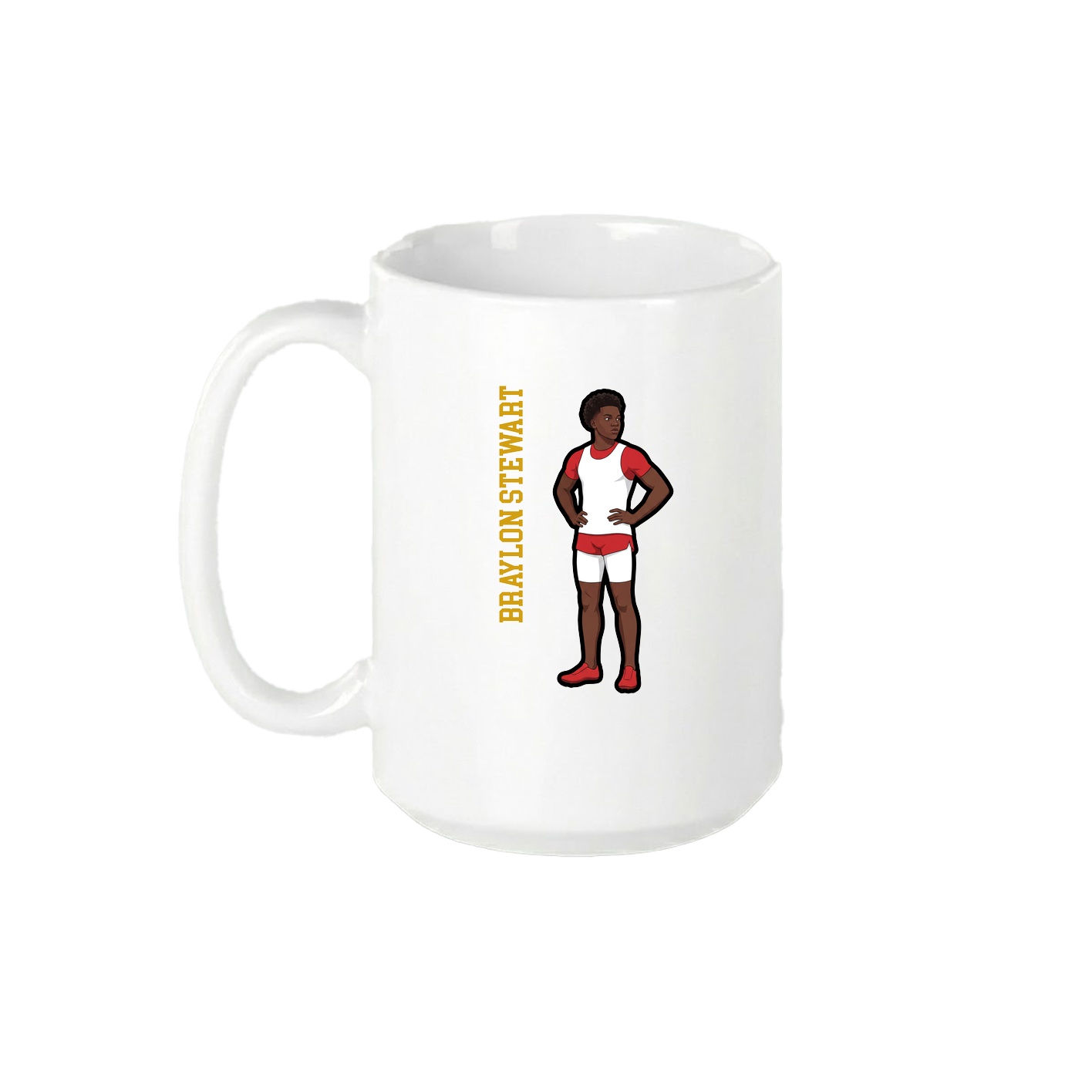 15oz Coffee Mug — Name Vertical in White