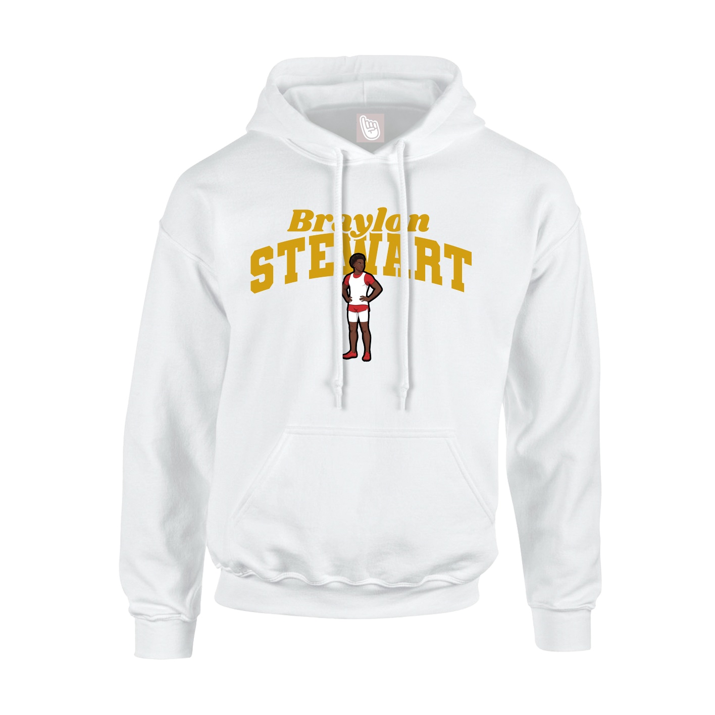 Youth Hoodie — Signature Arch in White