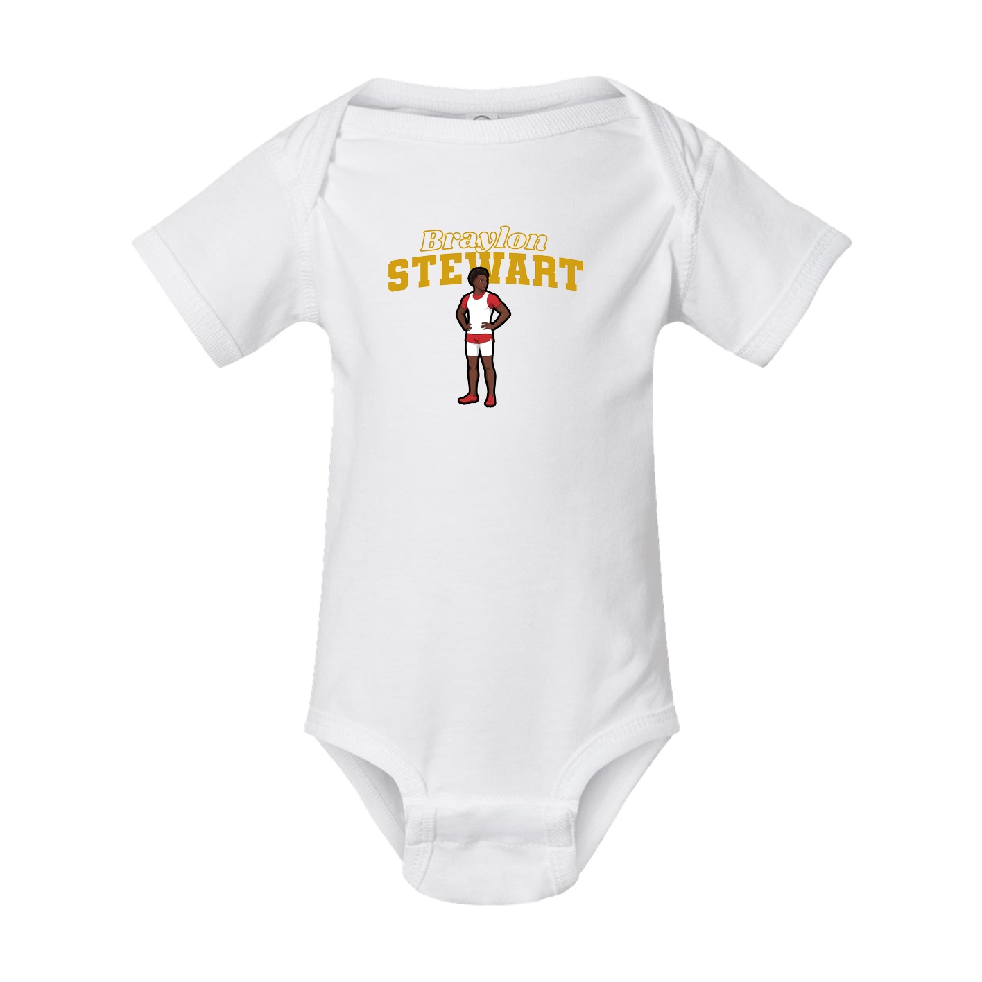 Baby Onesie — Name Arch in White