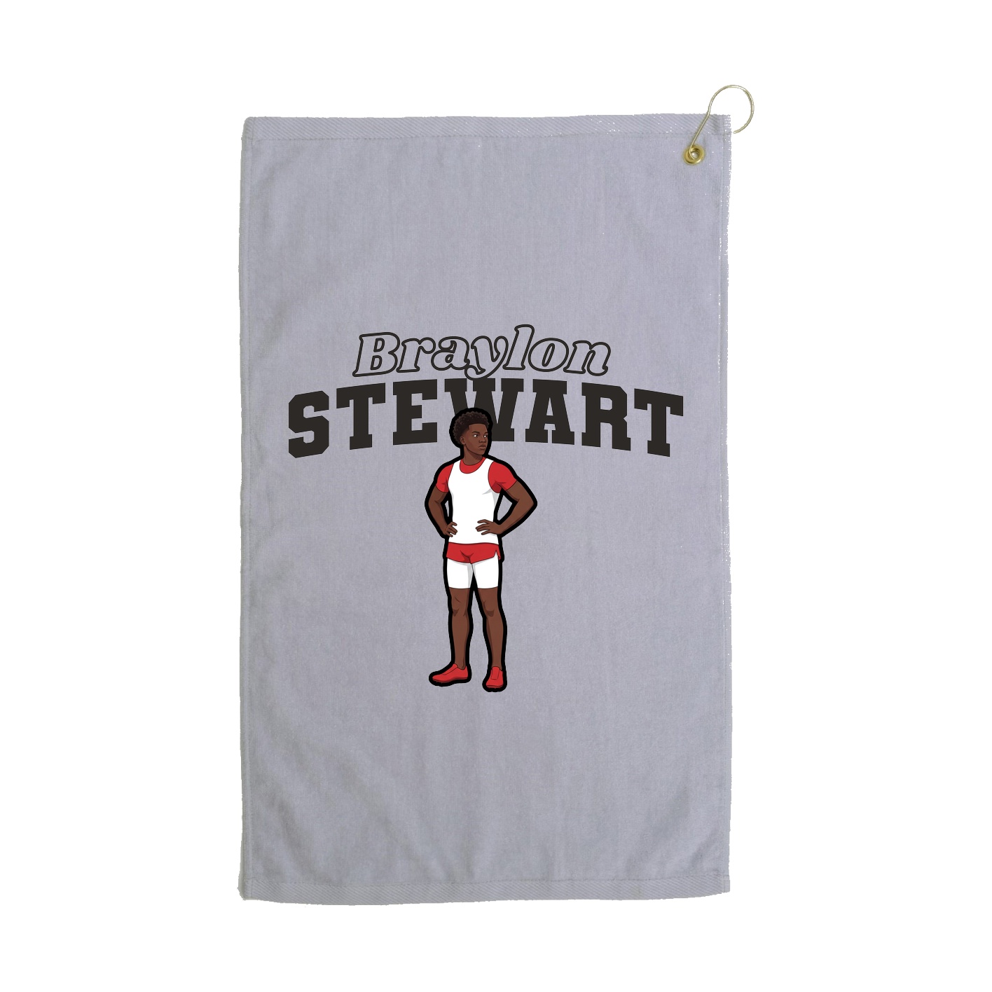 Golf Towel — Name Arch in Grey