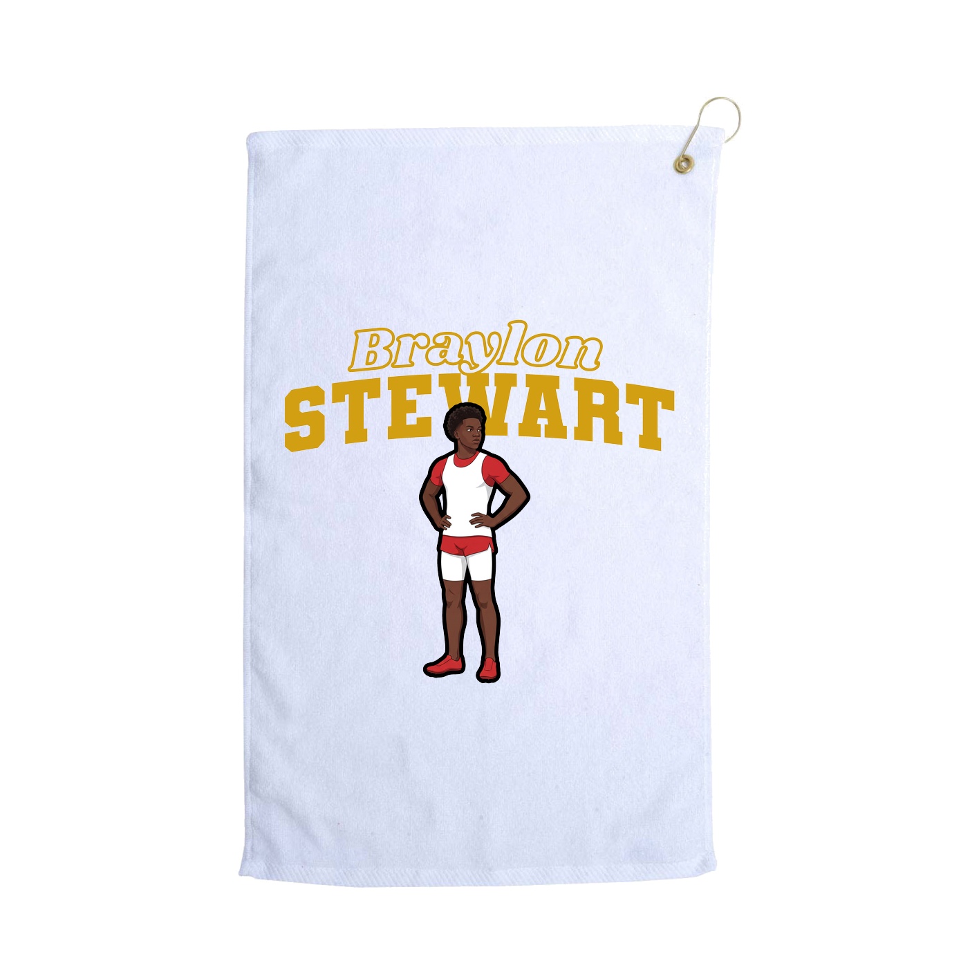 Golf Towel — Name Arch in White