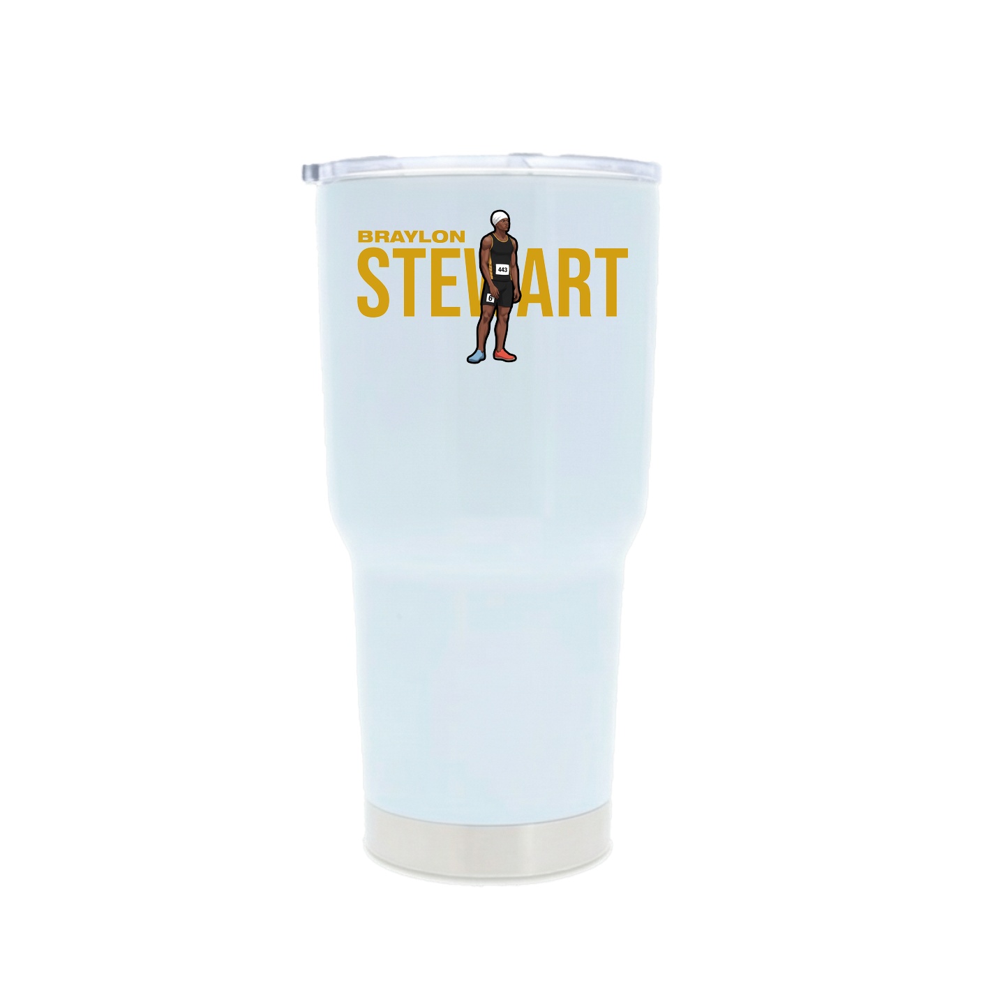 30oz Stainless Steel Tumbler — Player Name in White