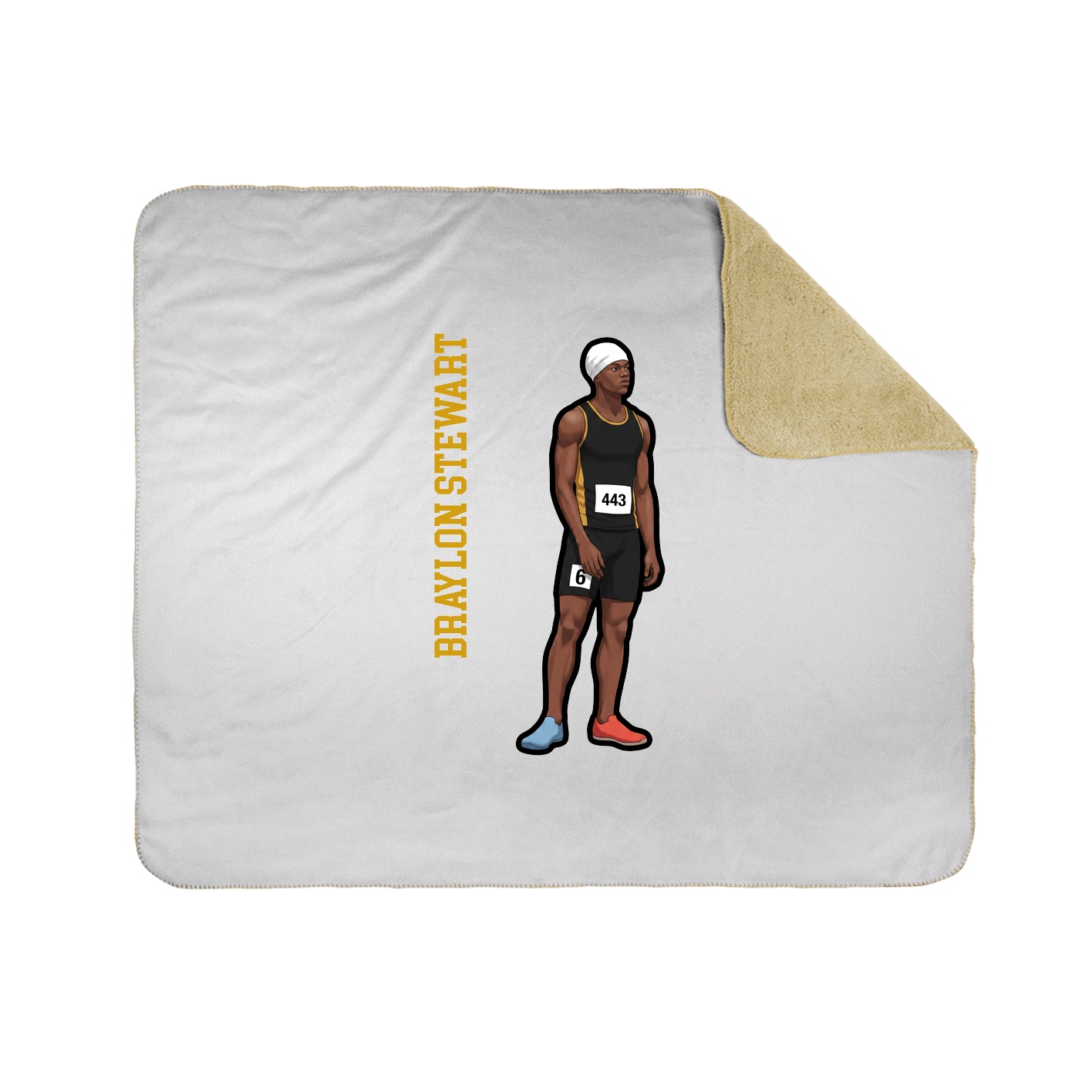 Throw Blanket — Name Vertical in White