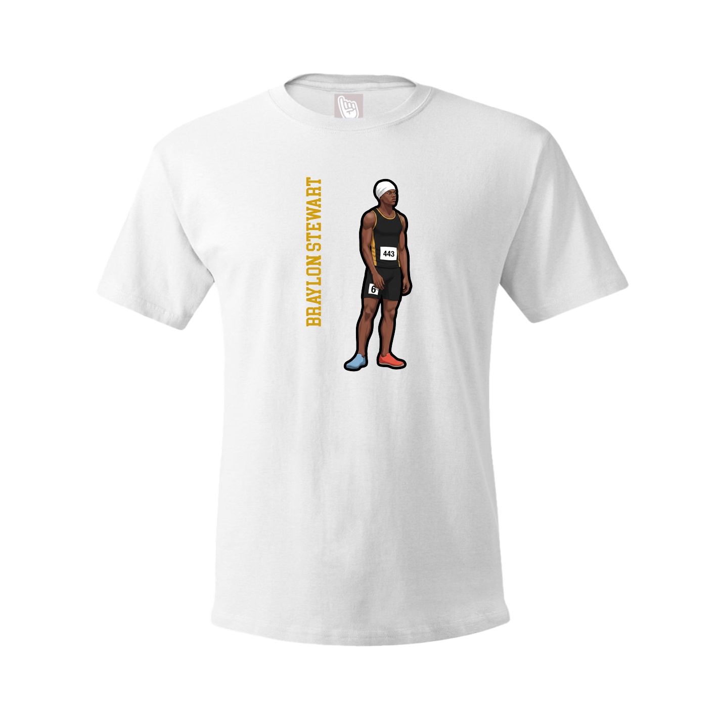 Tee — Name Vertical in White