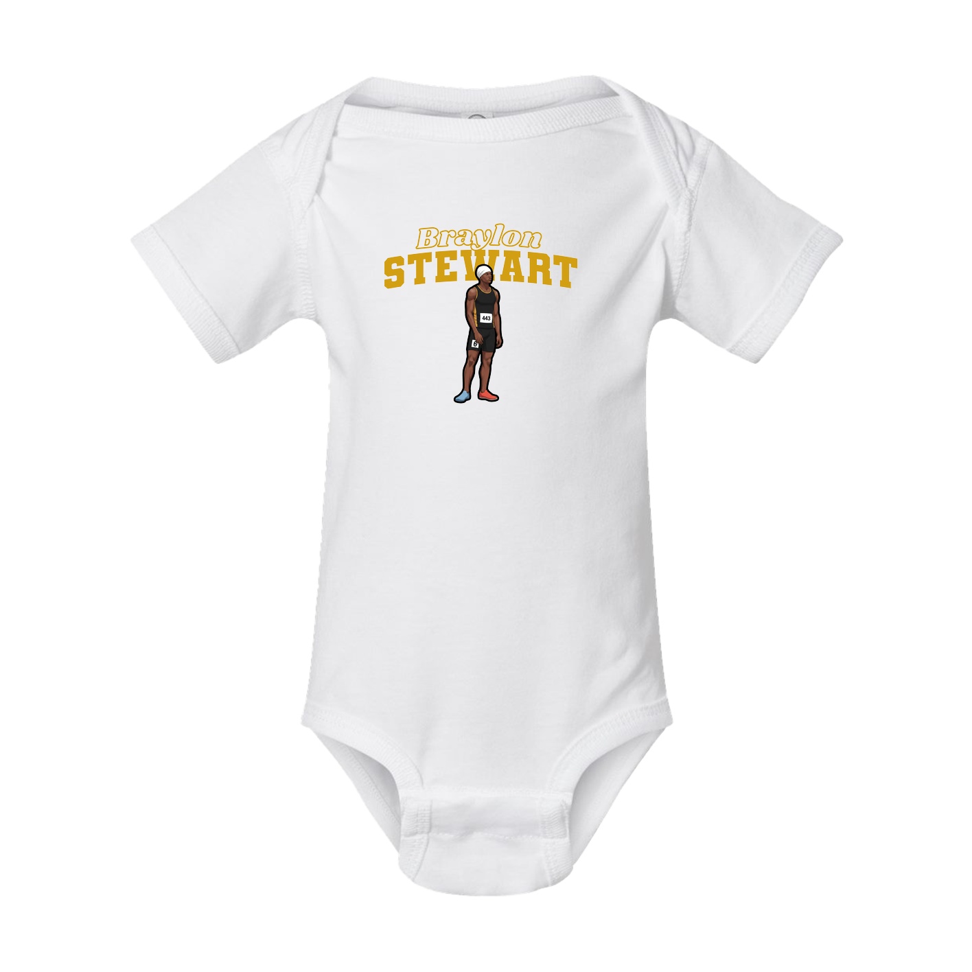 Baby Onesie — Name Arch in White