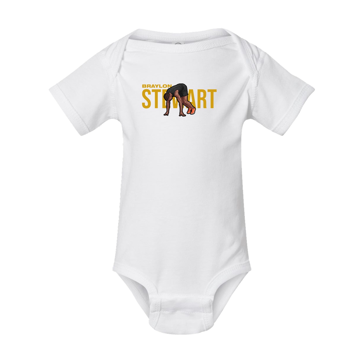 Baby Onesie — Player Name in White
