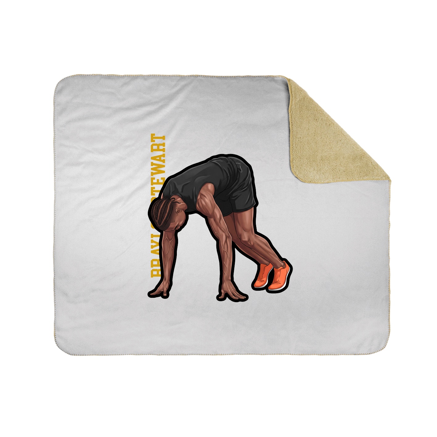 Throw Blanket — Name Vertical in White