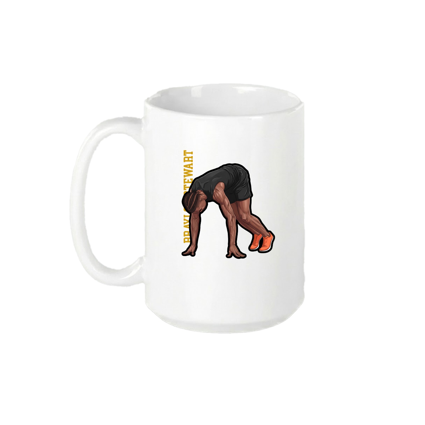 15oz Coffee Mug — Name Vertical in White
