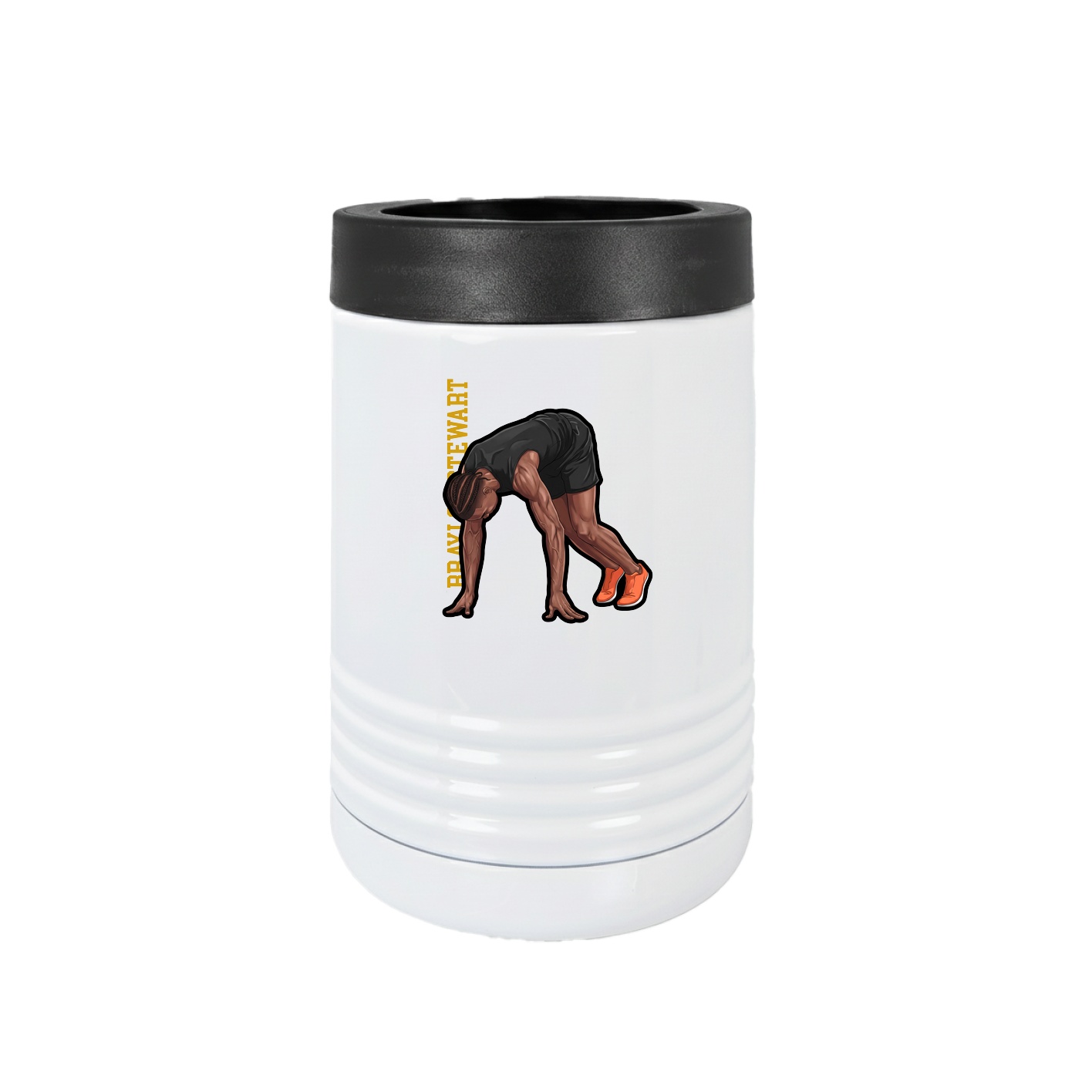 Beverage Holder — Name Vertical in White