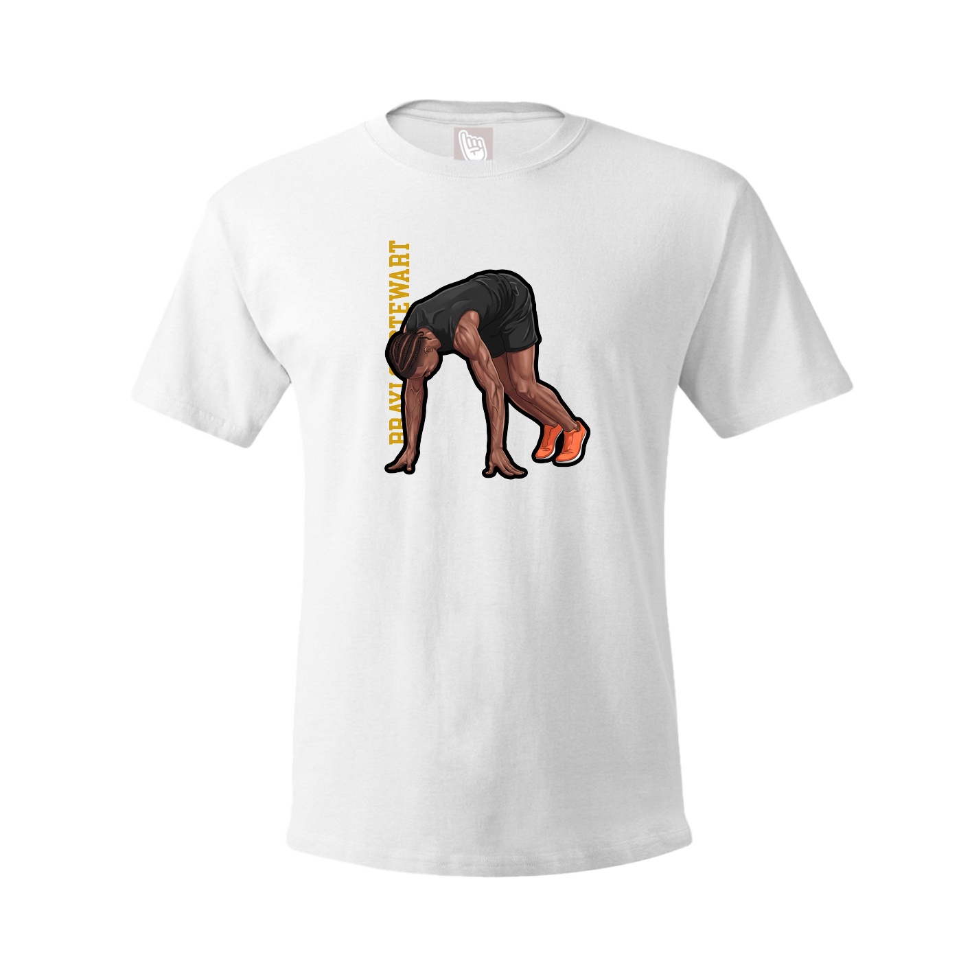 Youth Tee — Name Vertical in White