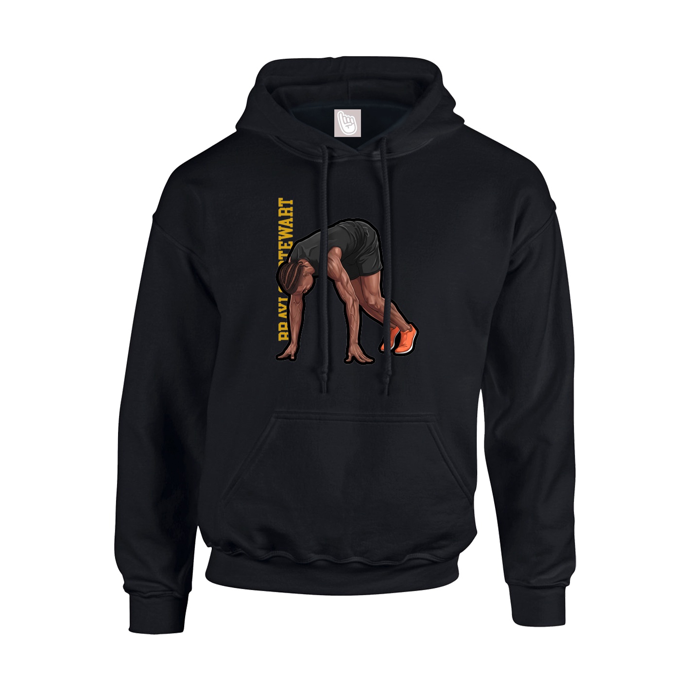 Hoodie — Name Vertical in Black