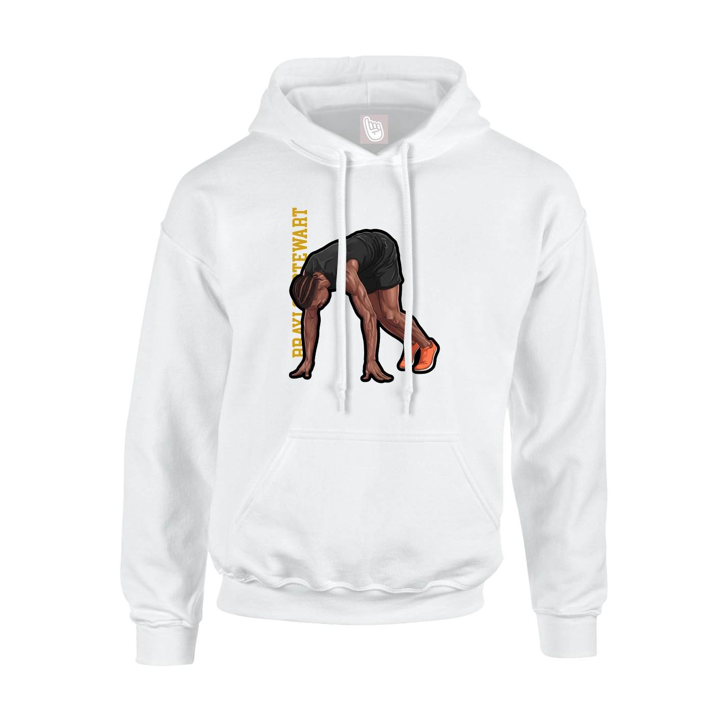 Hoodie — Name Vertical in White