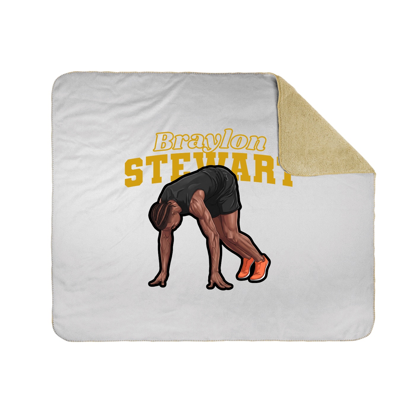 Throw Blanket — Name Arch in White